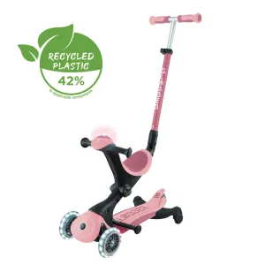 Globber Go Up Deluxe Lights 360° Foldable Scooter - Pastel Pink / Deep Pastel Pink (15M - 9Y )