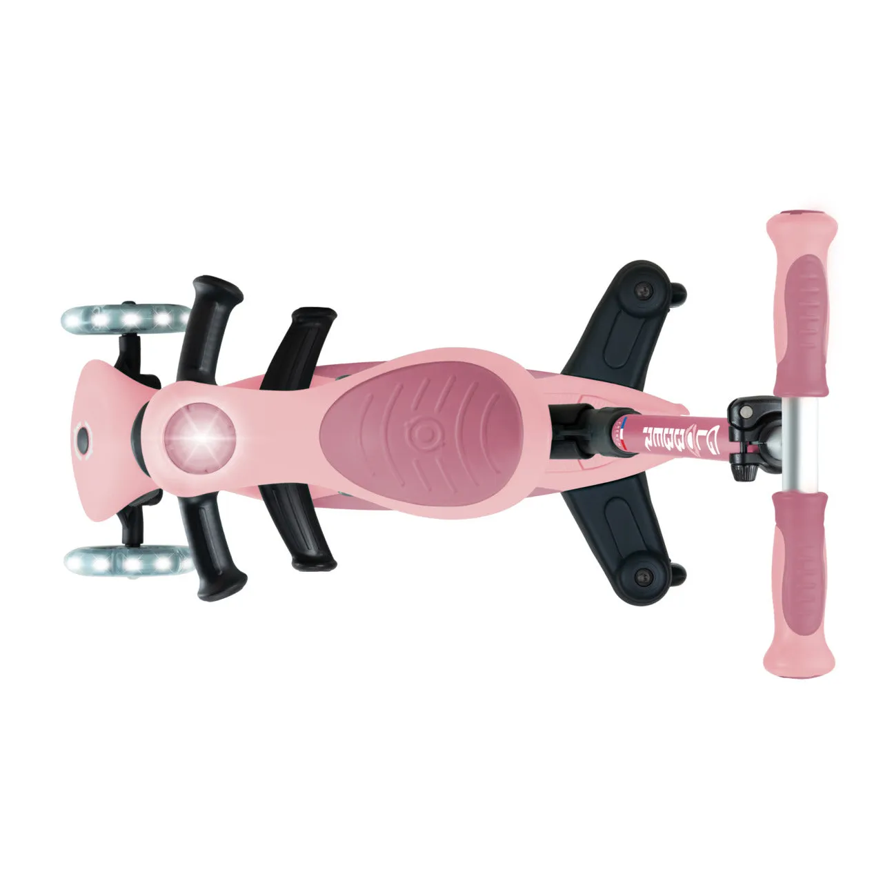 Globber Go Up Deluxe Lights 360° Foldable Scooter - Pastel Pink / Deep Pastel Pink (15M - 9Y )