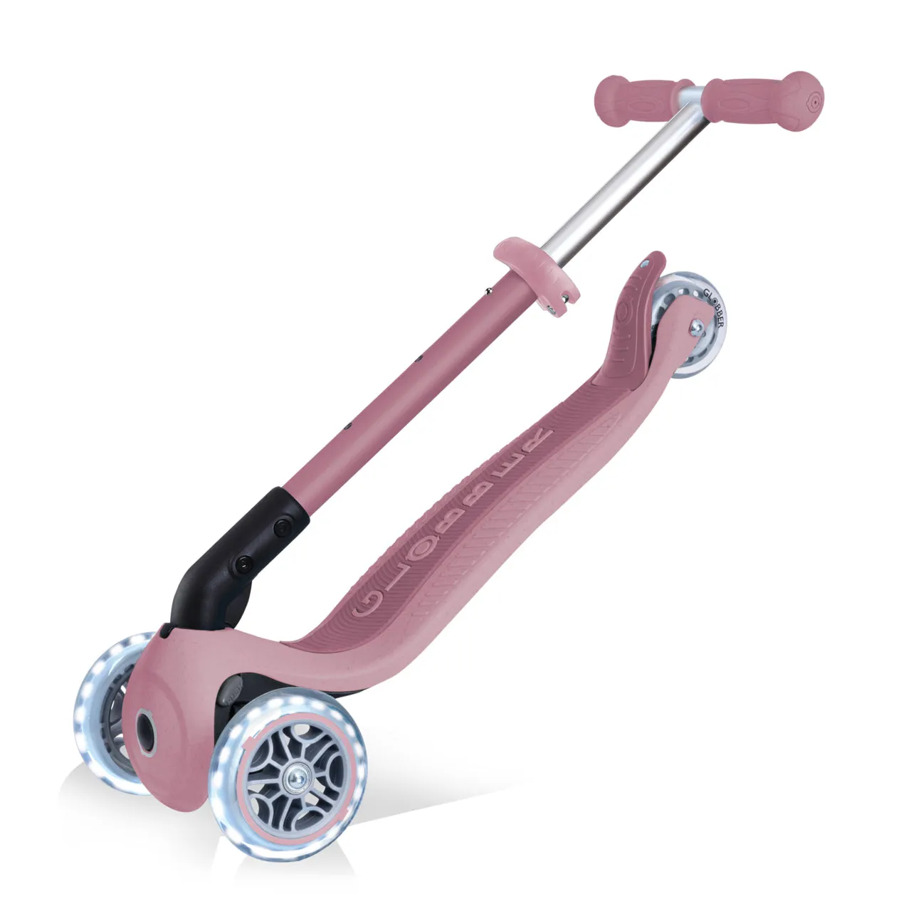 Globber Junior Foldable Lights Ecologic Scooter - Berry (2Y )