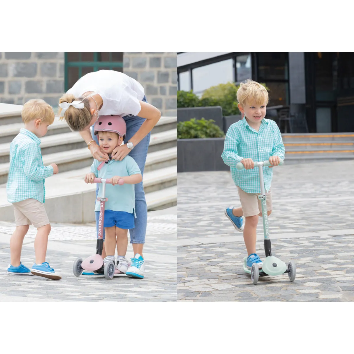 Globber Junior Foldable Lights Ecologic Scooter - Berry (2Y )