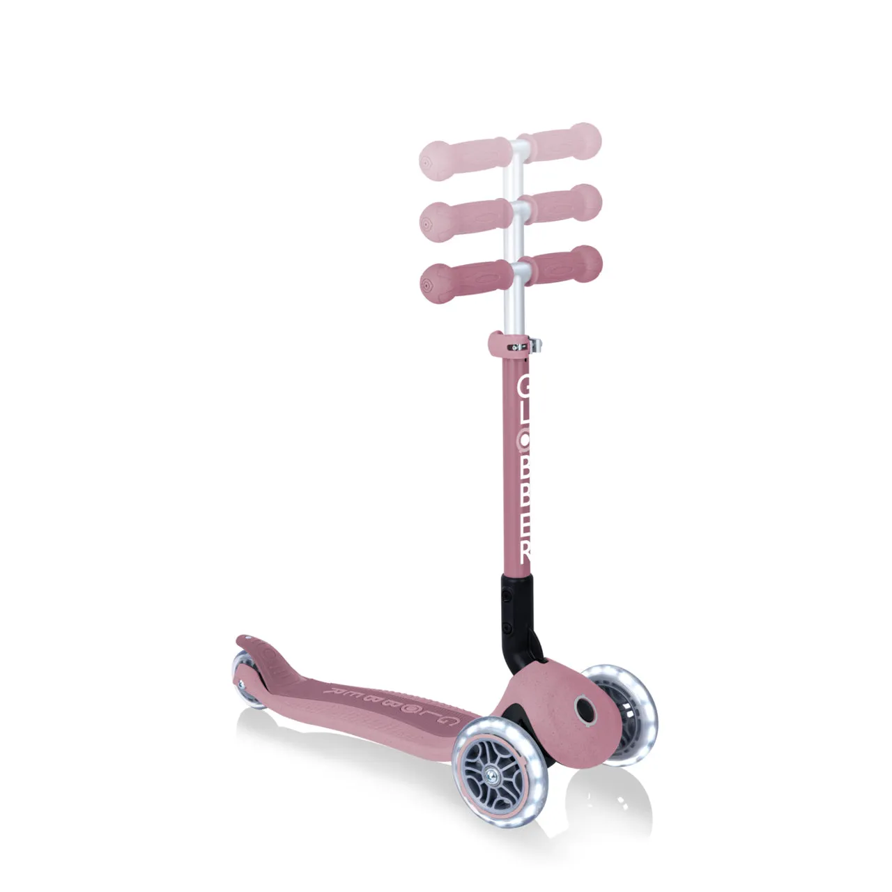 Globber Junior Foldable Lights Ecologic Scooter - Berry (2Y )