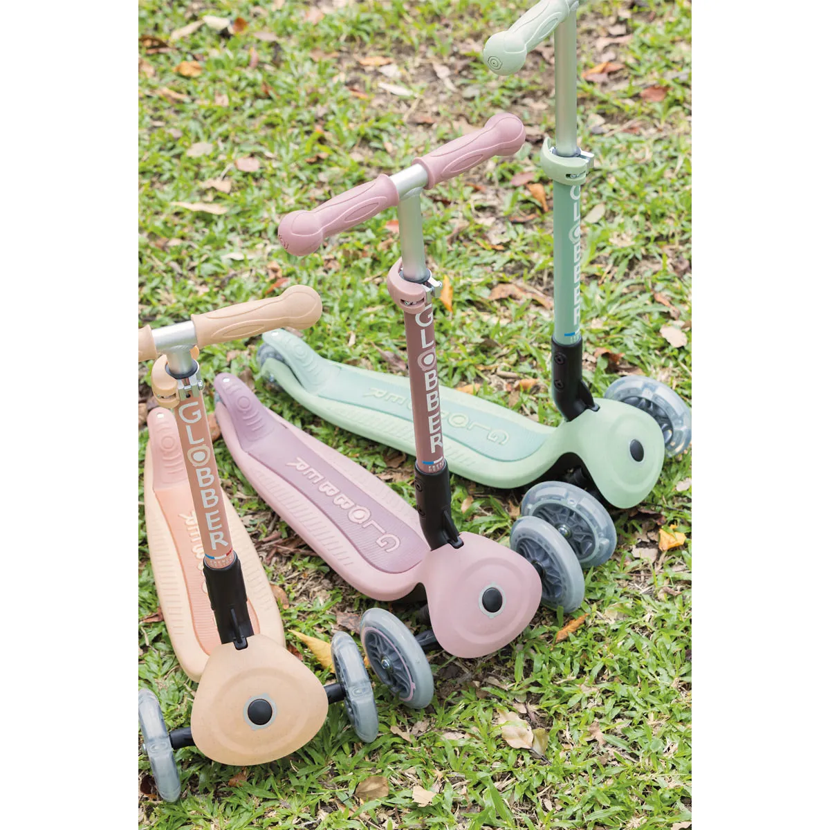 Globber Junior Foldable Lights Ecologic Scooter - Berry (2Y )