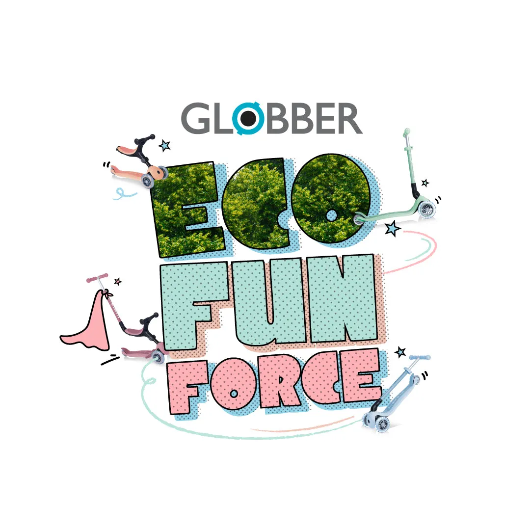 Globber Junior Foldable Lights Ecologic Scooter - Berry (2Y )