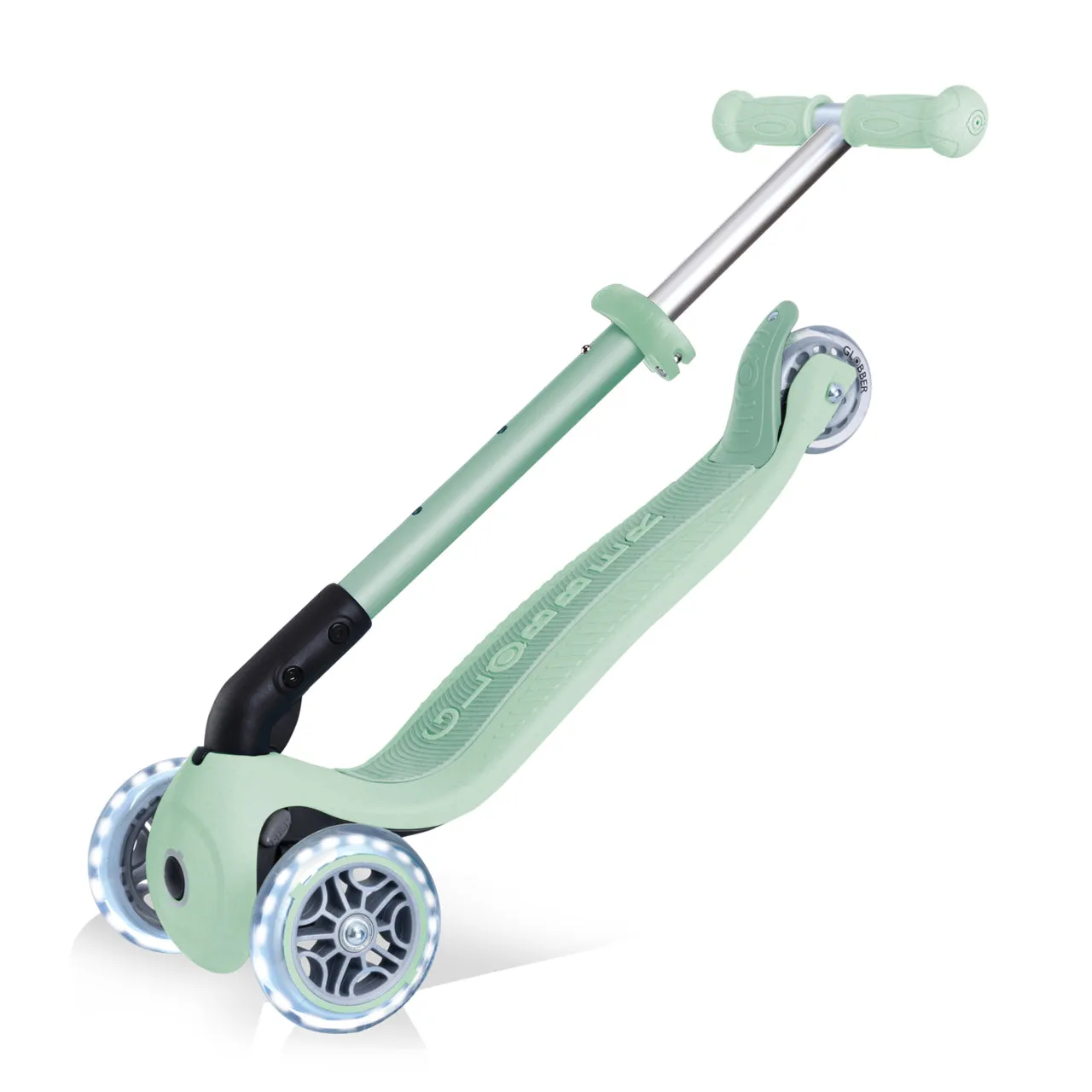 Globber Junior Foldable Lights Ecologic Scooter - Pistachio (2Y )