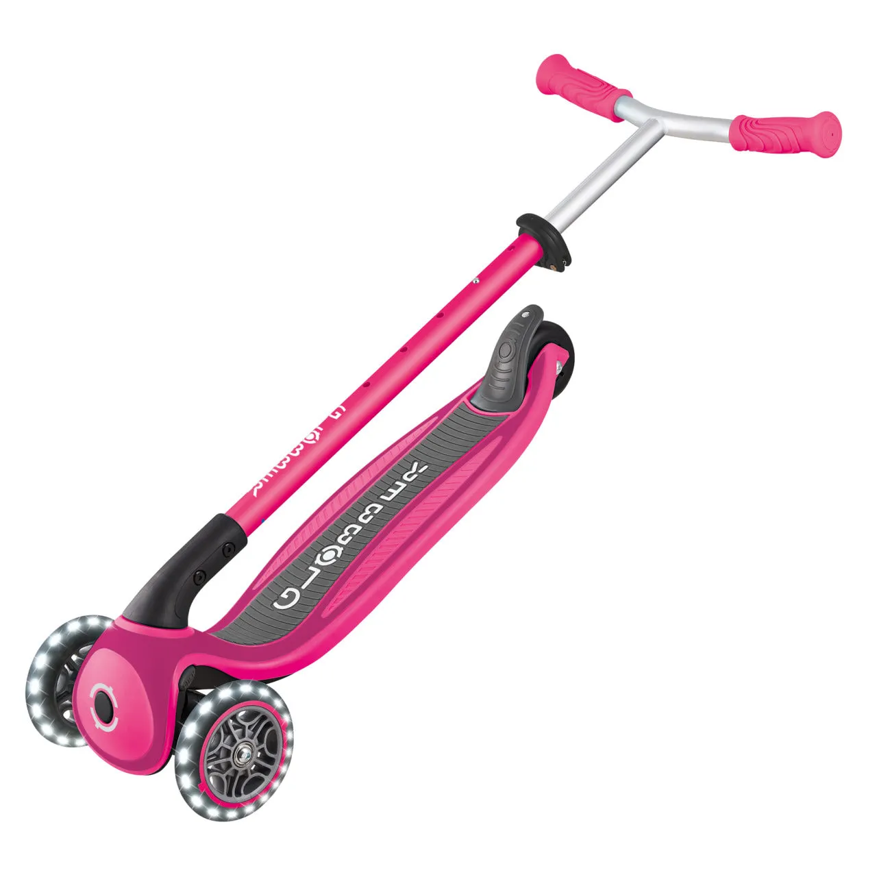 Globber Master Lights Foldable Scooter - Fuchsia (4 - 14Y)