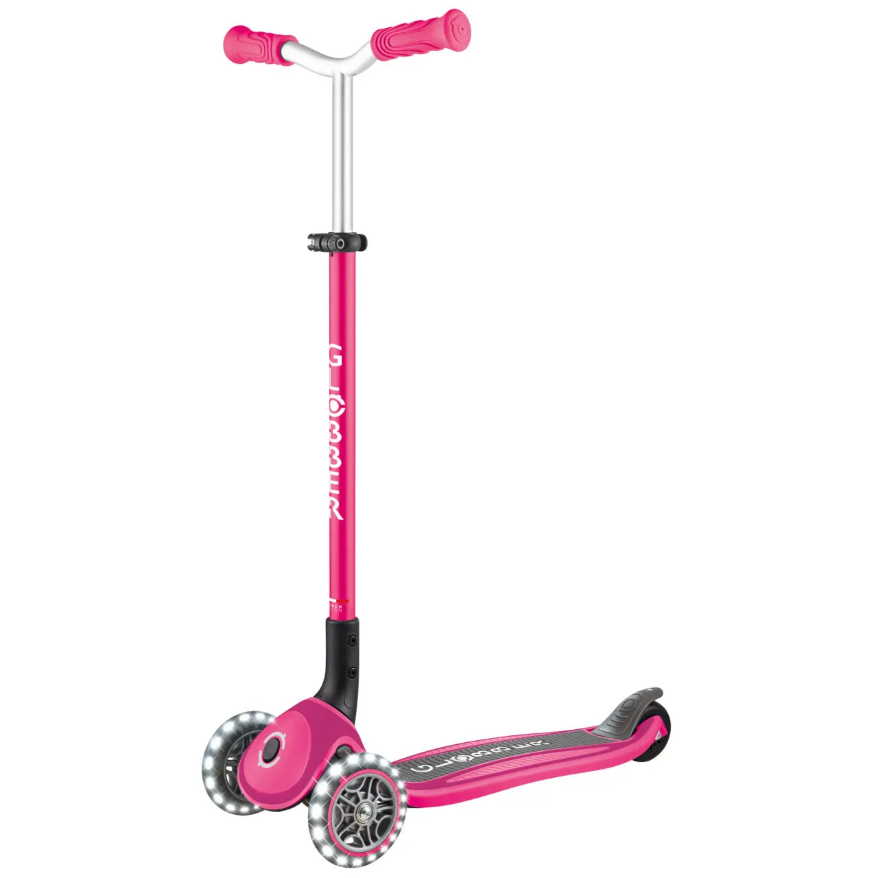 Globber Master Lights Foldable Scooter - Fuchsia (4 - 14Y)
