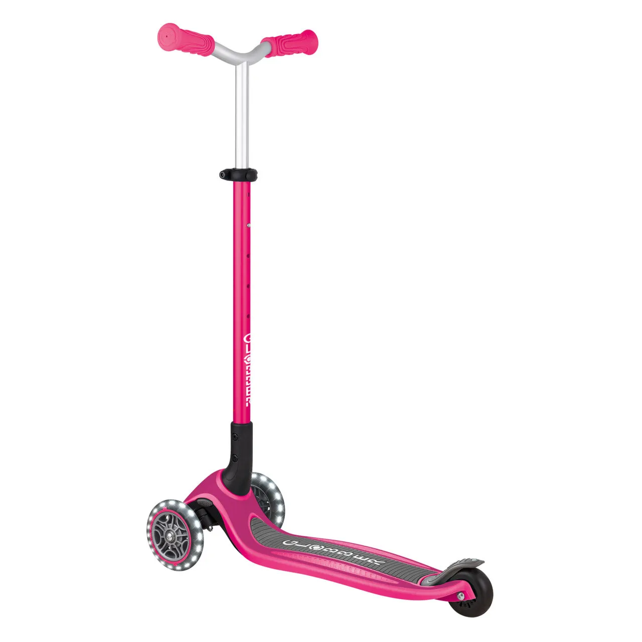 Globber Master Lights Foldable Scooter - Fuchsia (4 - 14Y)