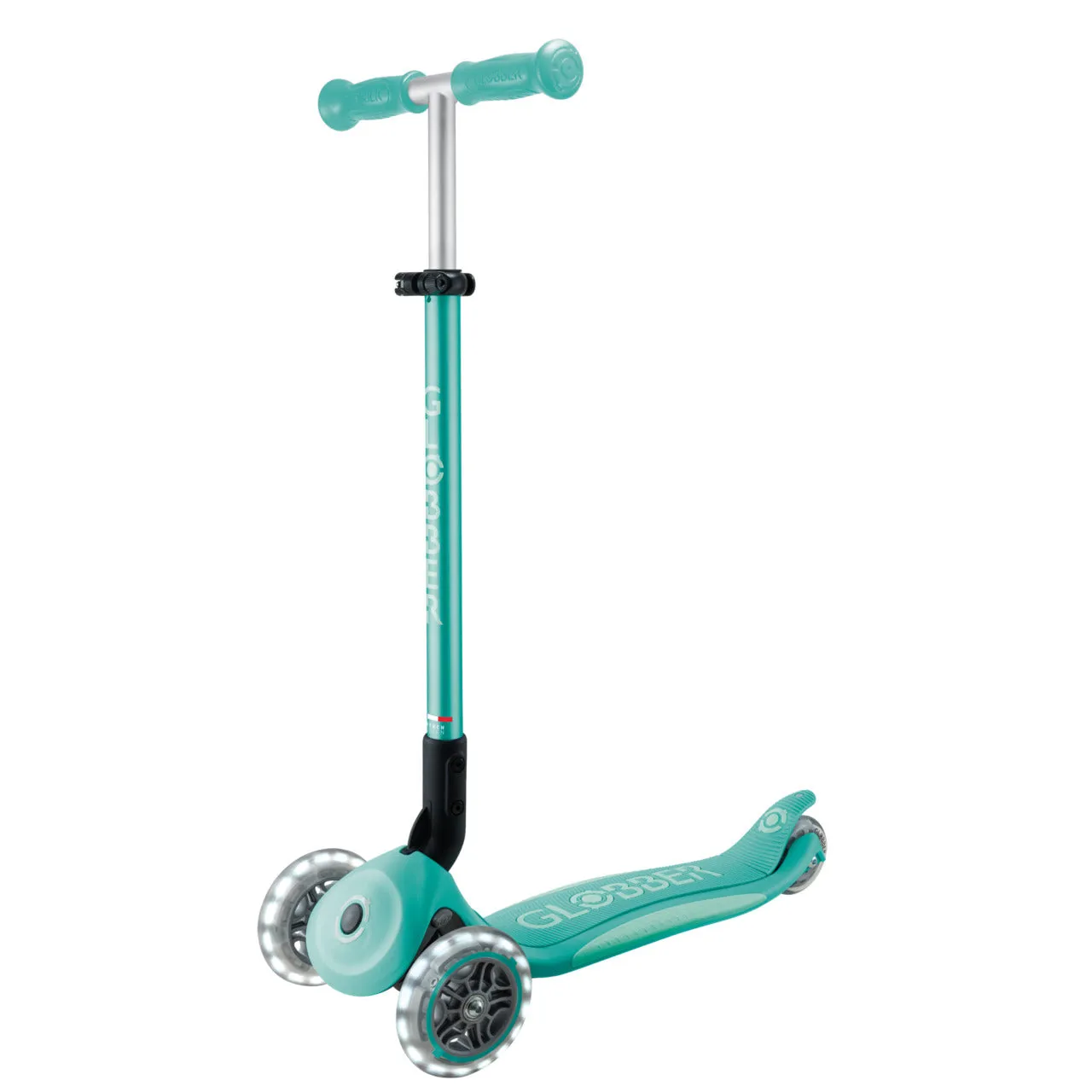 Globber Primo Foldable Plus Lights V2 Scooter - Dark Mint / Mint (3 - 9Y )