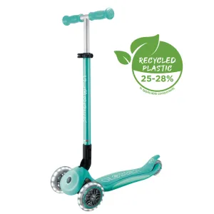 Globber Primo Foldable Plus Lights V2 Scooter - Dark Mint / Mint (3 - 9Y )