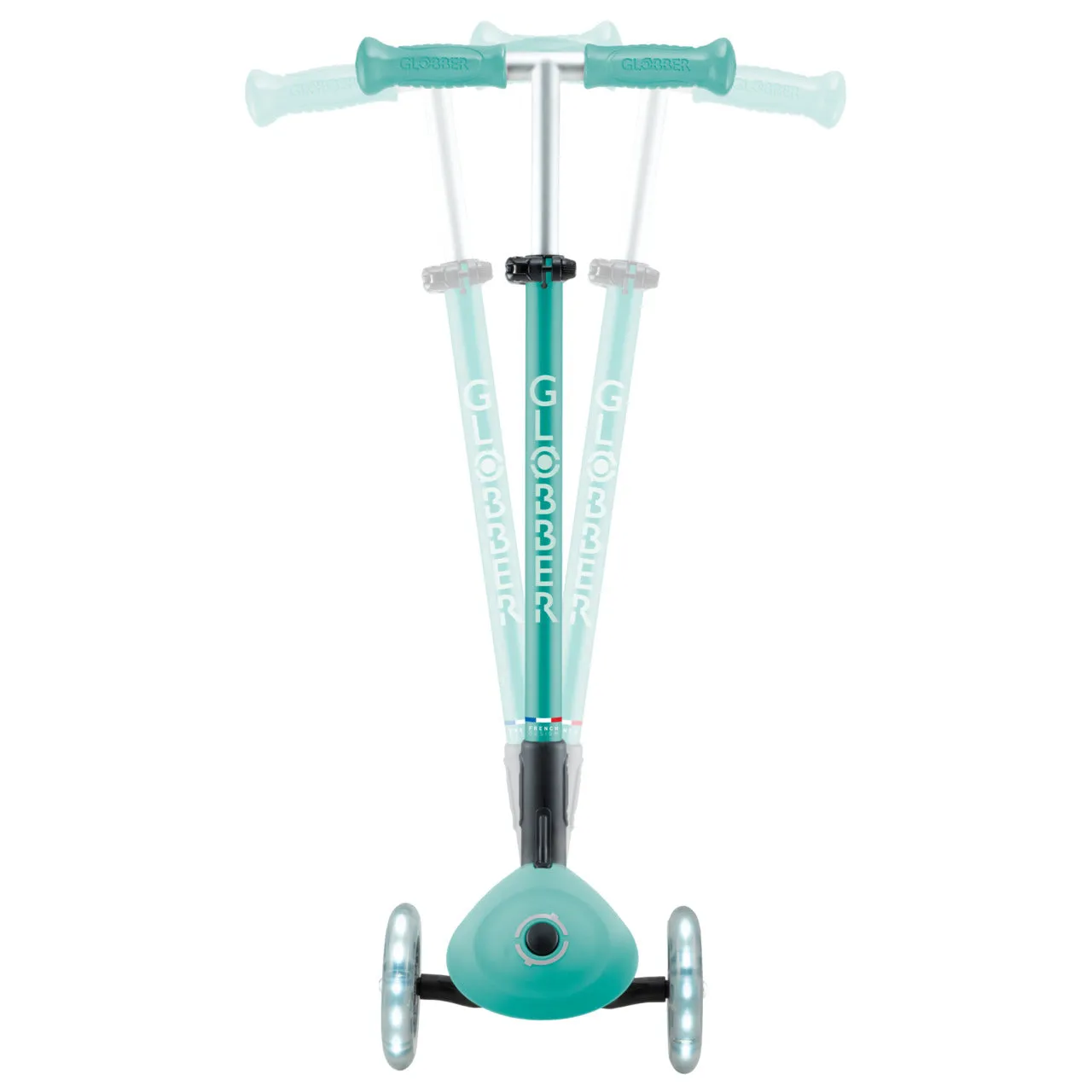 Globber Primo Foldable Plus Lights V2 Scooter - Dark Mint / Mint (3 - 9Y )