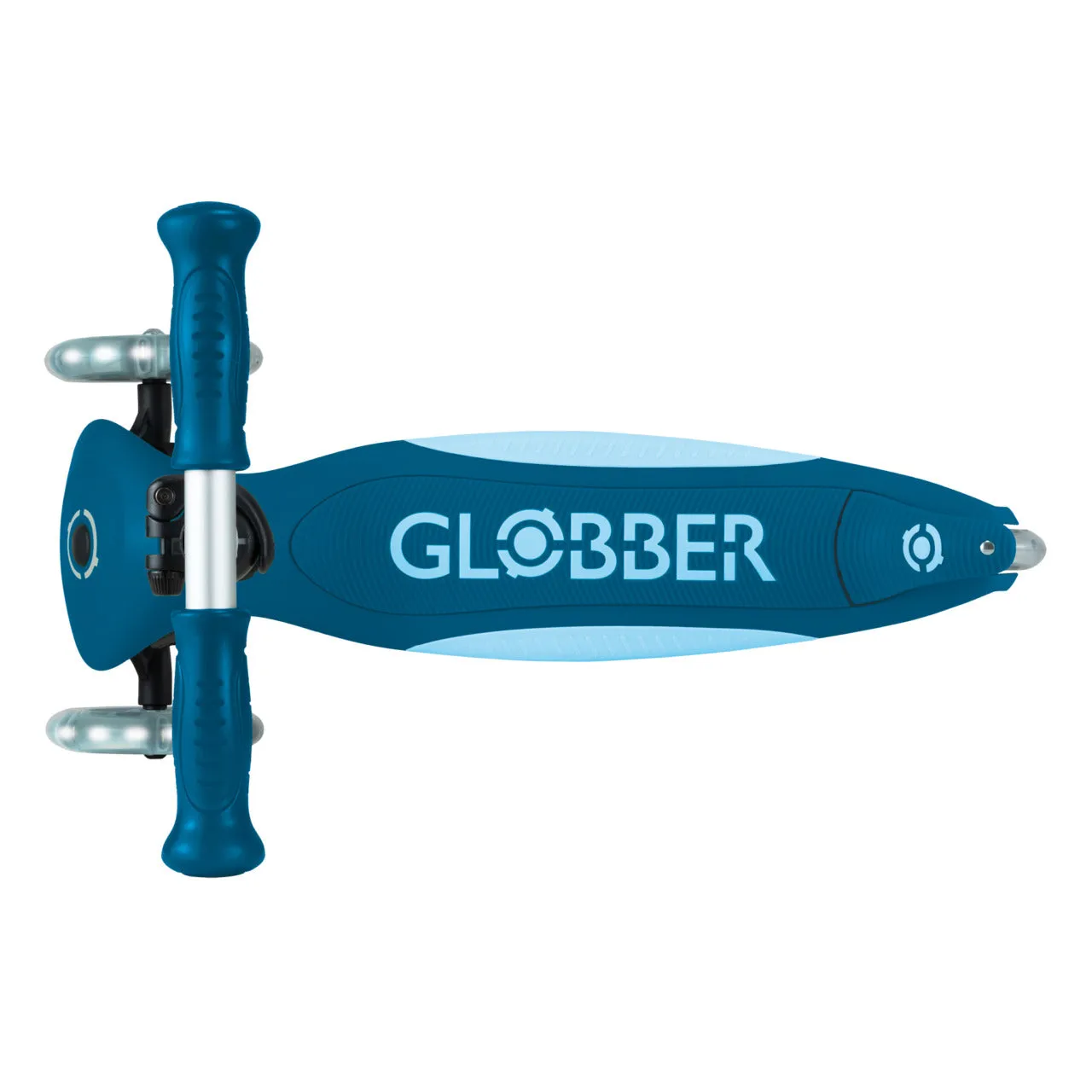 Globber Primo Foldable Plus Lights V2 Scooter - Petrol Blue / Light Blue (3 - 9Y )