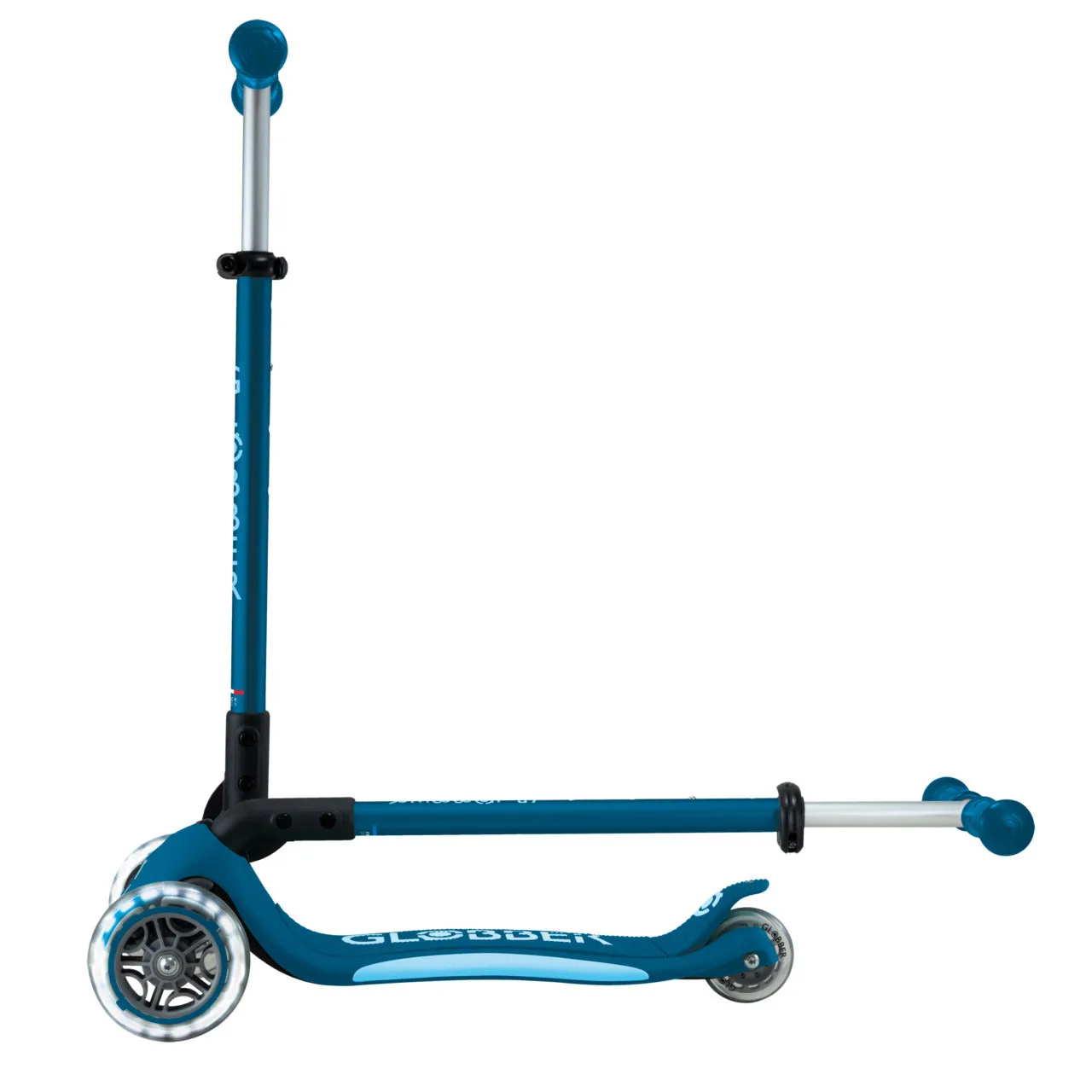 Globber Primo Foldable Plus Lights V2 Scooter - Petrol Blue / Light Blue (3 - 9Y )