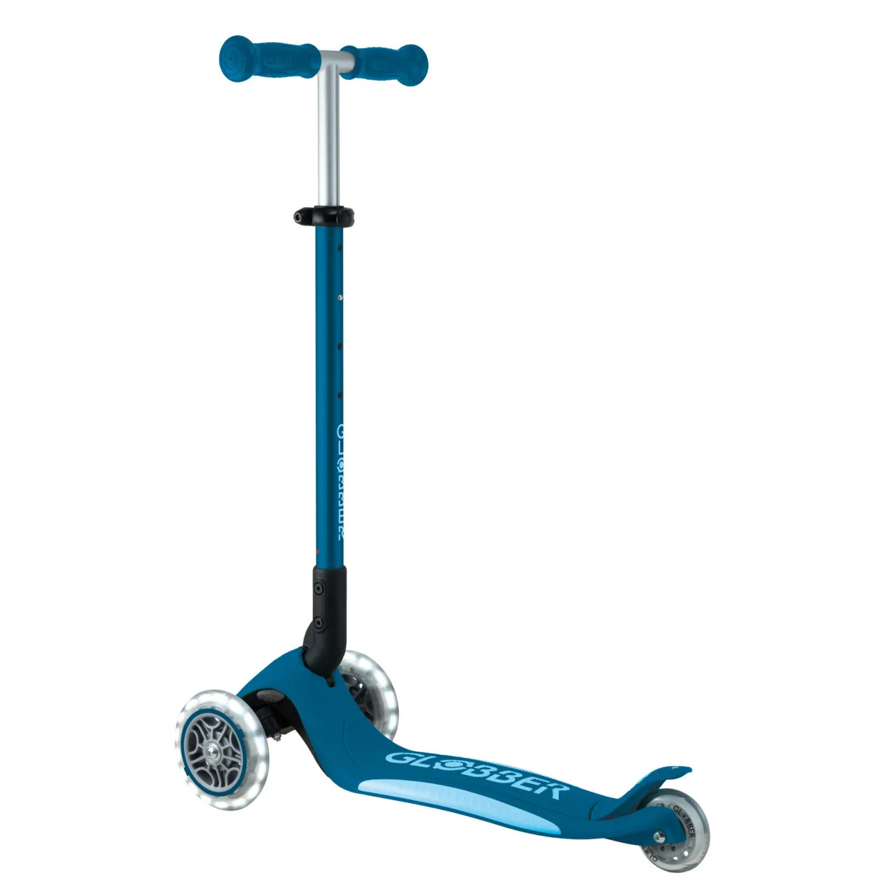 Globber Primo Foldable Plus Lights V2 Scooter - Petrol Blue / Light Blue (3 - 9Y )