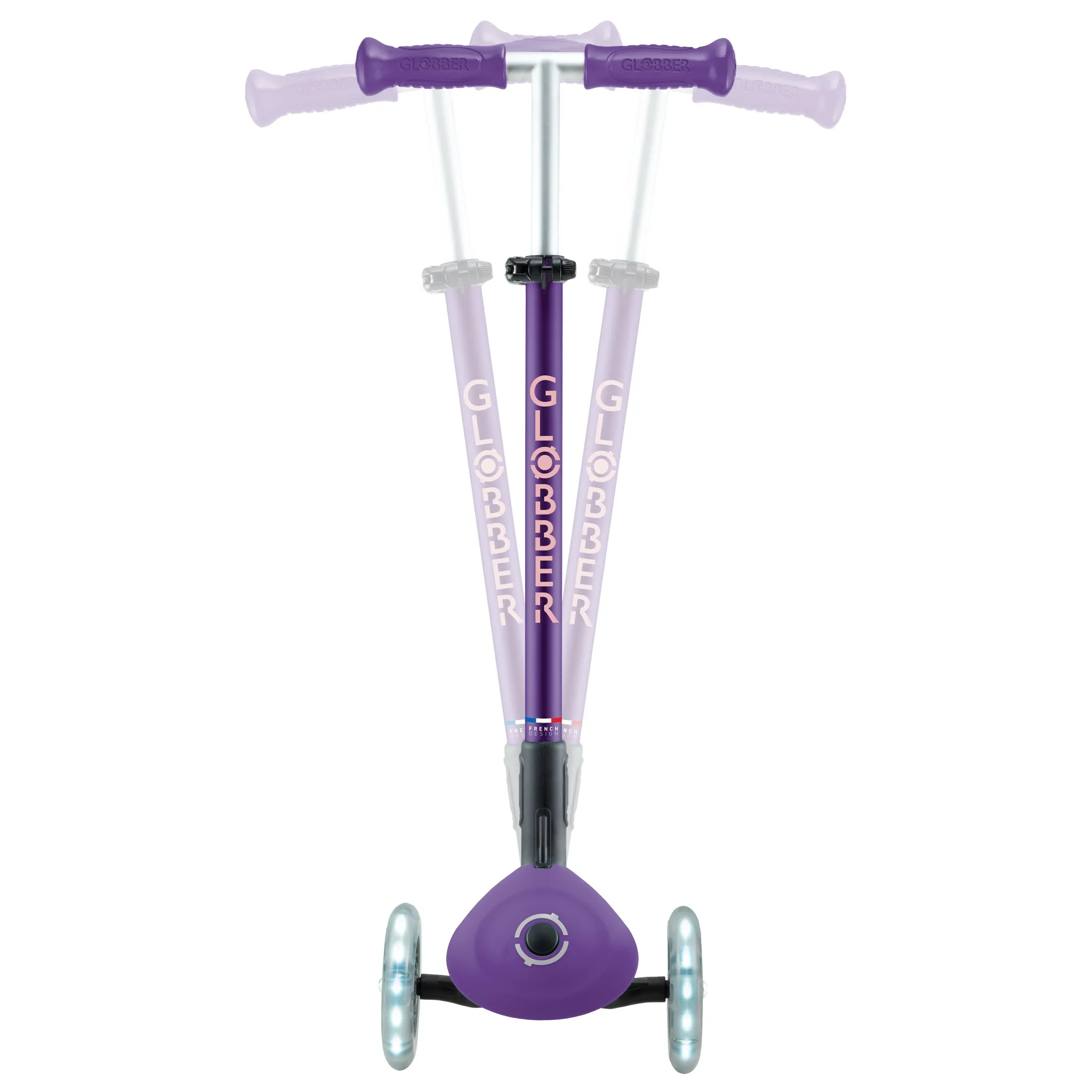 Globber Primo Foldable Plus Lights V2 Scooter - Purple / Pastel Pink (3 - 9Y )