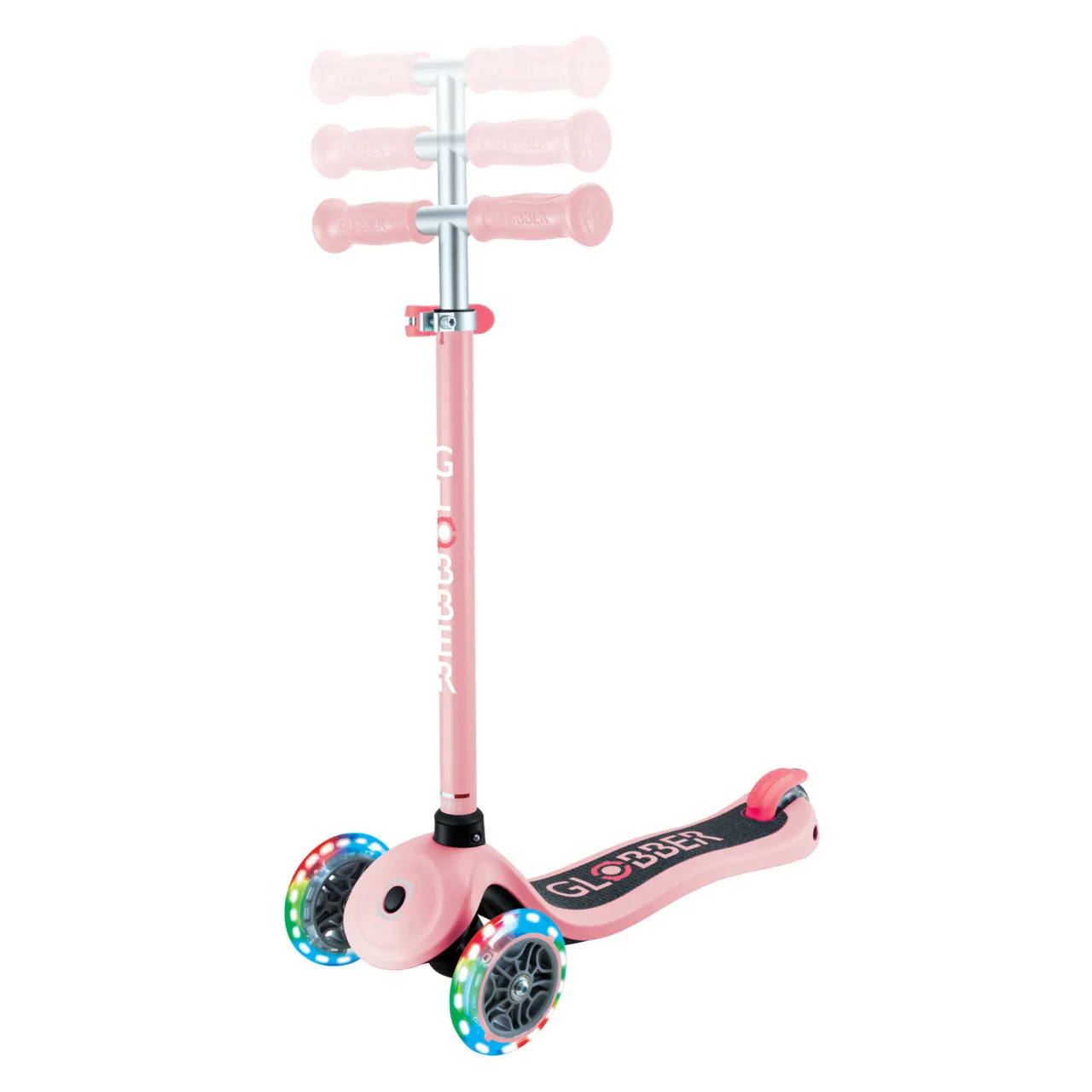 Globber Primo Lights V2 Scooter - Pastel Pink / Coral Pink (3 - 7Y )
