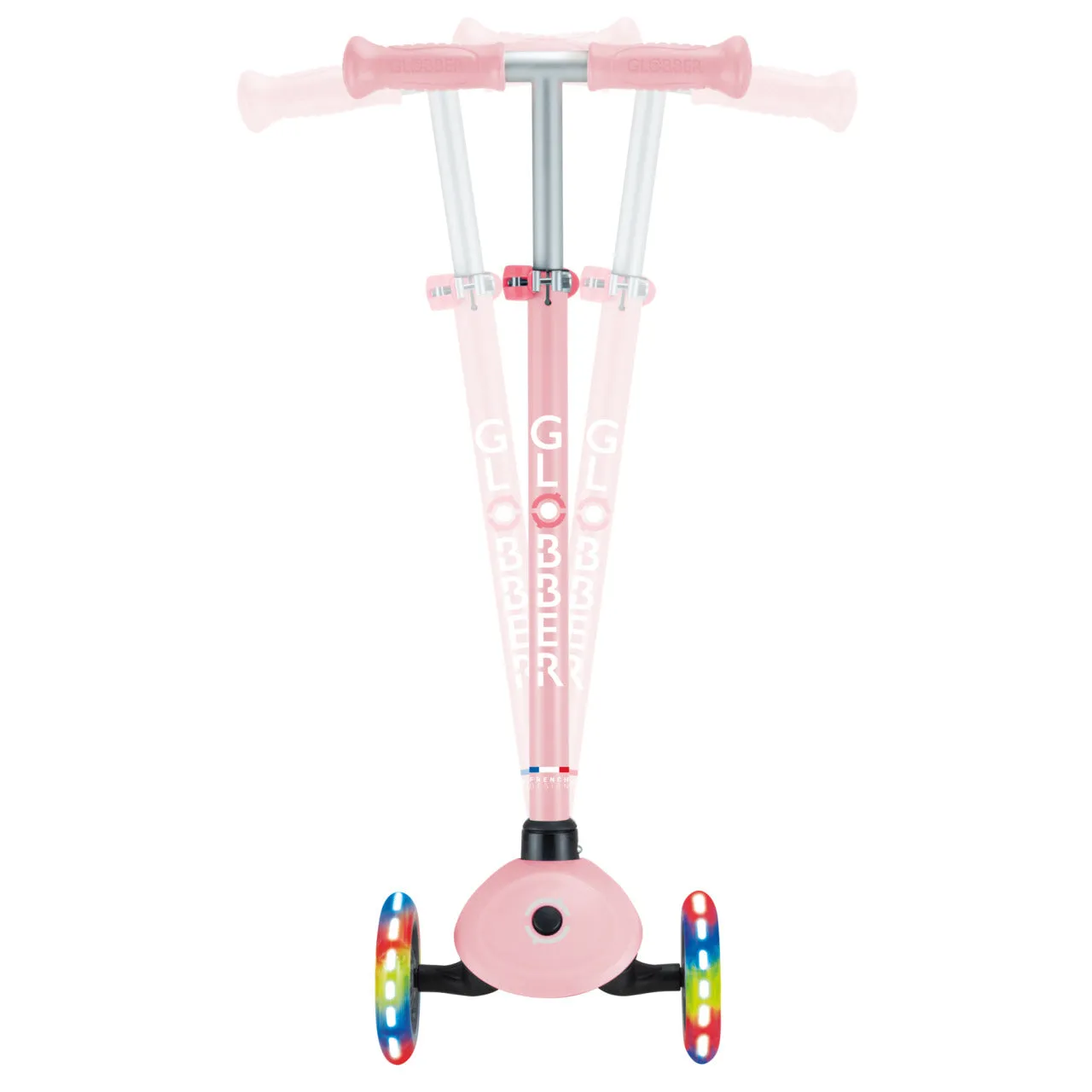 Globber Primo Lights V2 Scooter - Pastel Pink / Coral Pink (3 - 7Y )