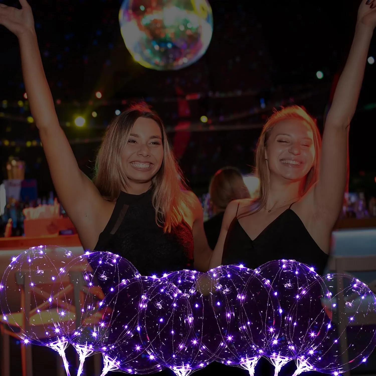 Glow Bubble Lights for Party Supplies Valentines Decor (Purple) LED Balloons Light Up$ 10 Pack LED Balloons with Sticks$ 20 Inch Clear Bobo Balloon with win Lights Helium 