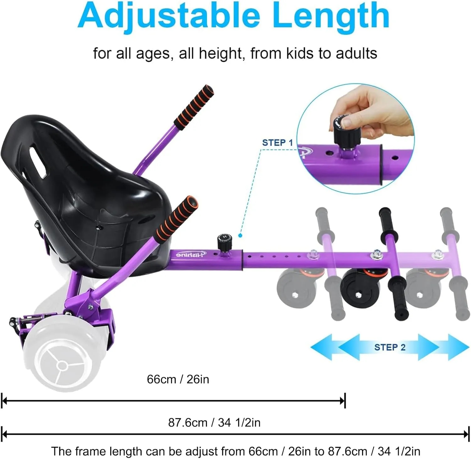 Go Cart Hoverboard Seat flask hatch circumstantially bureau cliff huddle Attachment for 6.5??-10?? Hover Board, Upgrade Design No Need for Velcro Straps, Go Kart Conversion Kit Accessory for Self Balancing Scooter Transform into 