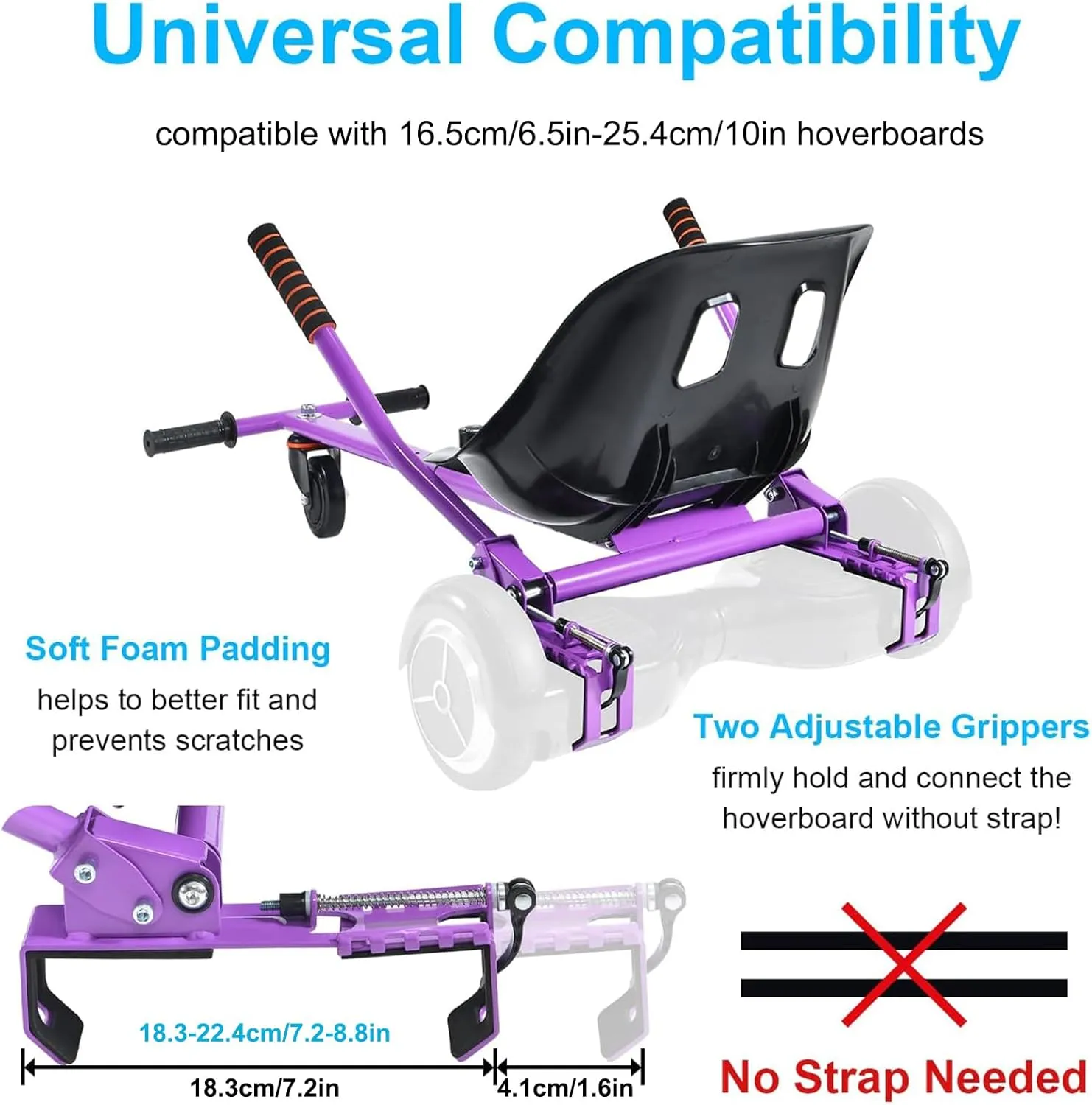 Go Cart Hoverboard Seat flask hatch circumstantially bureau cliff huddle Attachment for 6.5??-10?? Hover Board, Upgrade Design No Need for Velcro Straps, Go Kart Conversion Kit Accessory for Self Balancing Scooter Transform into 