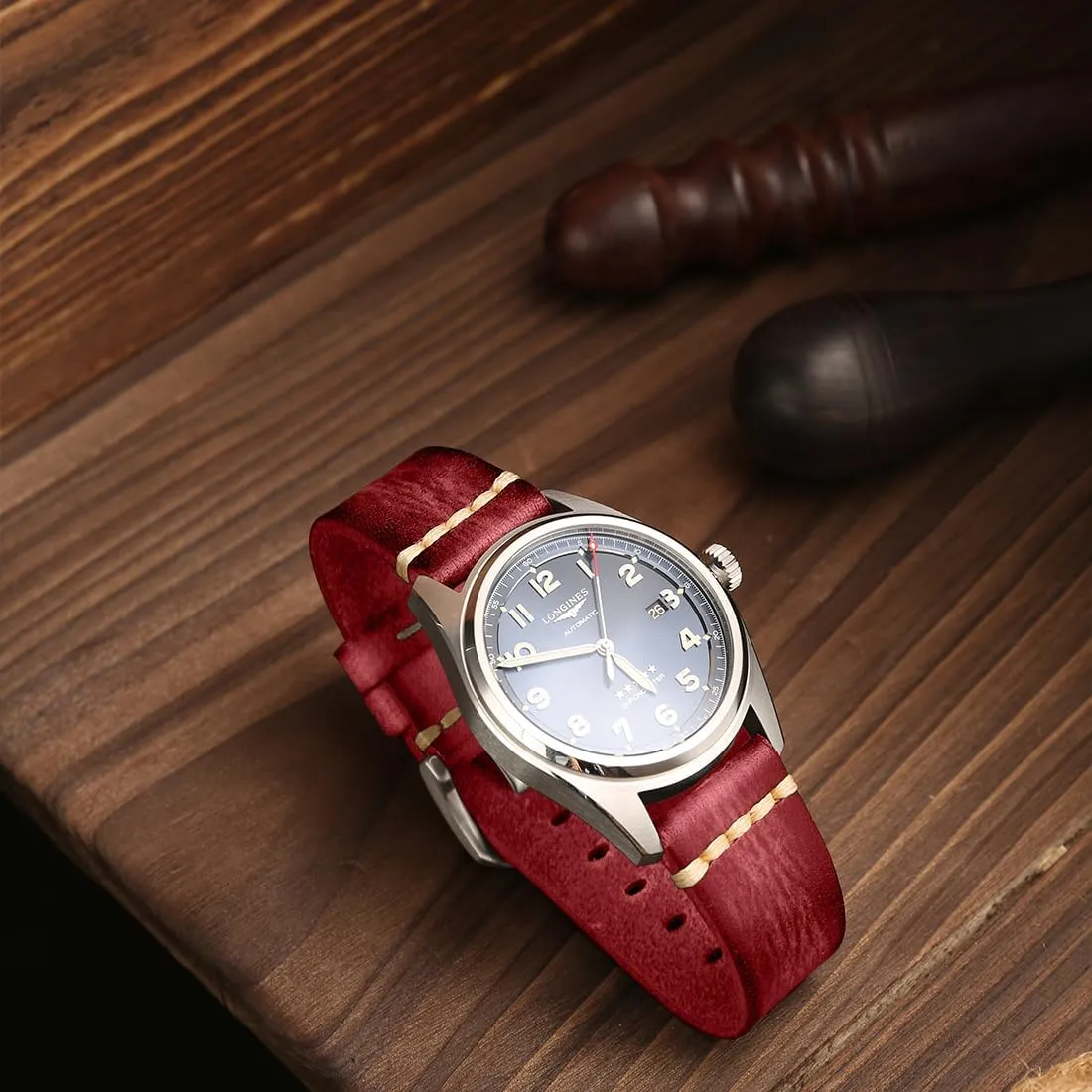 Gold Buckle for Men, Women 18/19/20/21/22/23/24/26mm REZERO Leather Watch Bands, Tanned Leather Watch Straps, Black/Brown/Blue/Red/Green/Grey Watch Bands stretcher duet Replacement with Black/Silver/Gold/Rose 