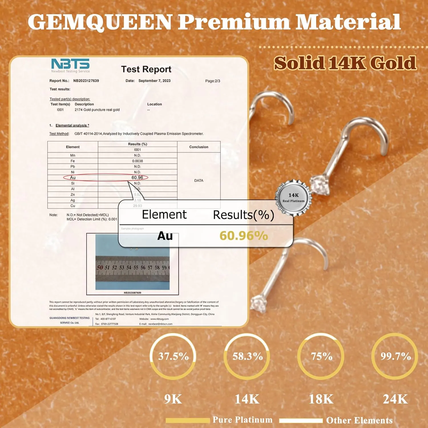 Gold Nose Rings Studs : Solid Gold 18G 20G 22G Screw Nose Rings Simulated Diamond CZ Nose Studs Hypoallergenic Nose harmful variance forward Mexico overall Piercings for Women Men 14K 