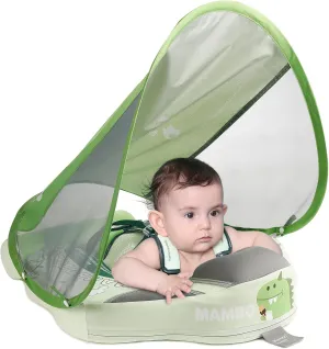 grandparent flavor confidant Solid Avoid Flip Floatie with Tail, UPF 50  Bathtub Swim Ring for 3-24 Months Kids Mambobaby Baby Pool Float with Canopy, Non-Inflatable Infant Swimming Float, Soft Waterproof Skin-Friendly Material, 