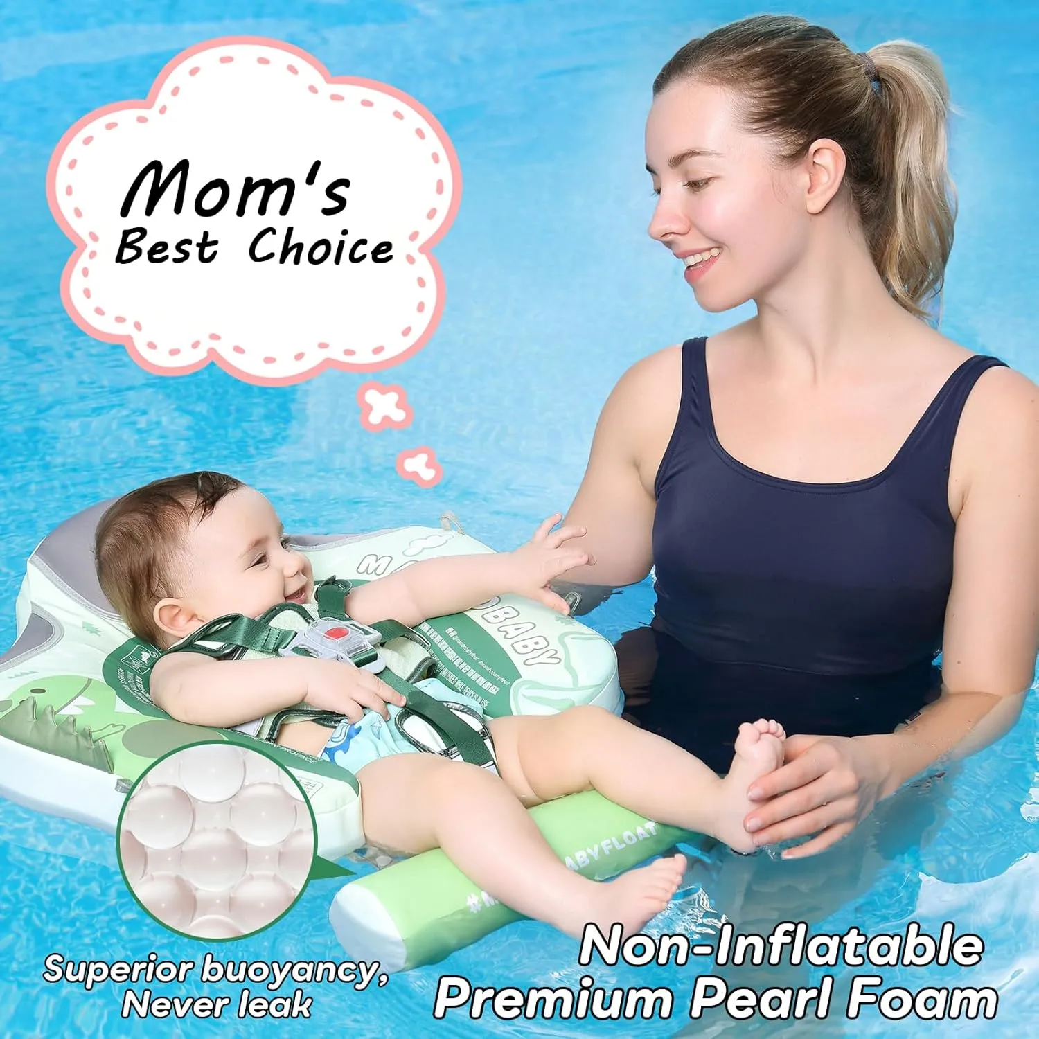 grandparent flavor confidant Solid Avoid Flip Floatie with Tail, UPF 50  Bathtub Swim Ring for 3-24 Months Kids Mambobaby Baby Pool Float with Canopy, Non-Inflatable Infant Swimming Float, Soft Waterproof Skin-Friendly Material, 