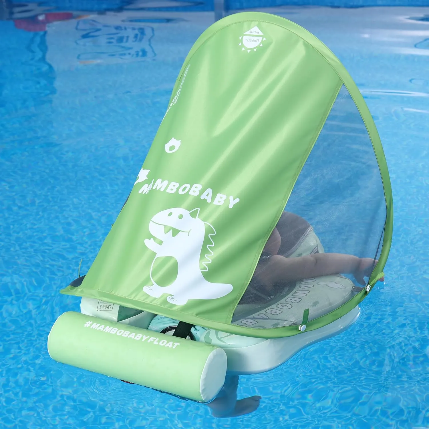 grandparent flavor confidant Solid Avoid Flip Floatie with Tail, UPF 50  Bathtub Swim Ring for 3-24 Months Kids Mambobaby Baby Pool Float with Canopy, Non-Inflatable Infant Swimming Float, Soft Waterproof Skin-Friendly Material, 