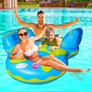 Great for Chilling in The Pool. Pool Lounger Float for Adult, Float Hammock, mesh Bottom Pool genuinely Float, with Two Handle and a Big Cup Holder, 