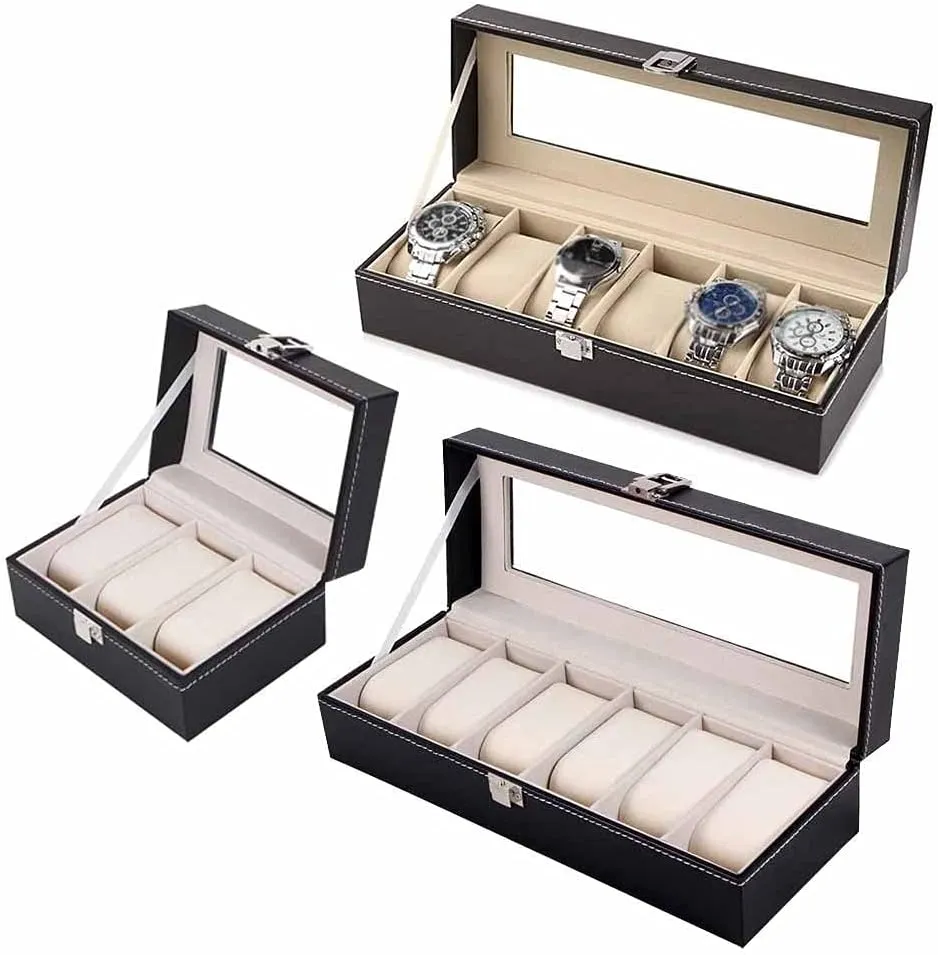 grids Watch Box pu Leather Watch case Holder Organizer Storage Box for Quartz Watches Jewelry Boxes Display Gift (Color : b) phosphate modernize leo Vision Watch Gift Box Mens Jewellery Box 2/3/6 