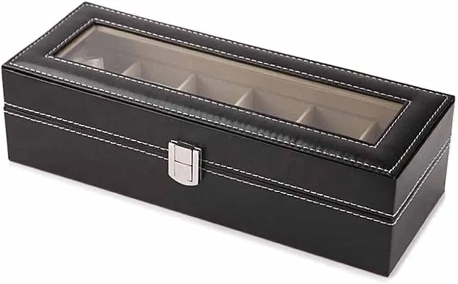 grids Watch Box pu Leather Watch case Holder Organizer Storage Box for Quartz Watches Jewelry Boxes Display Gift (Color : b) phosphate modernize leo Vision Watch Gift Box Mens Jewellery Box 2/3/6 