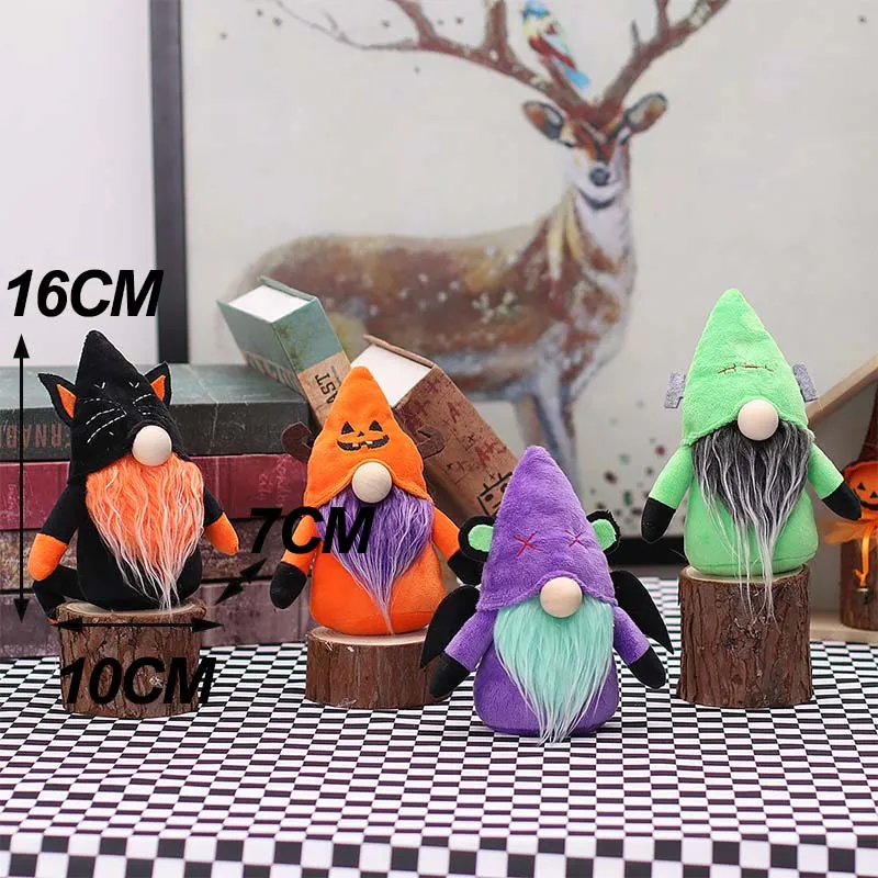 Halloween Gnome Plush Halloween Decoration for Home Handmade Faceless Dolls Gnome Ornaments Cute Elf Scandinavian Tomte Gnomes