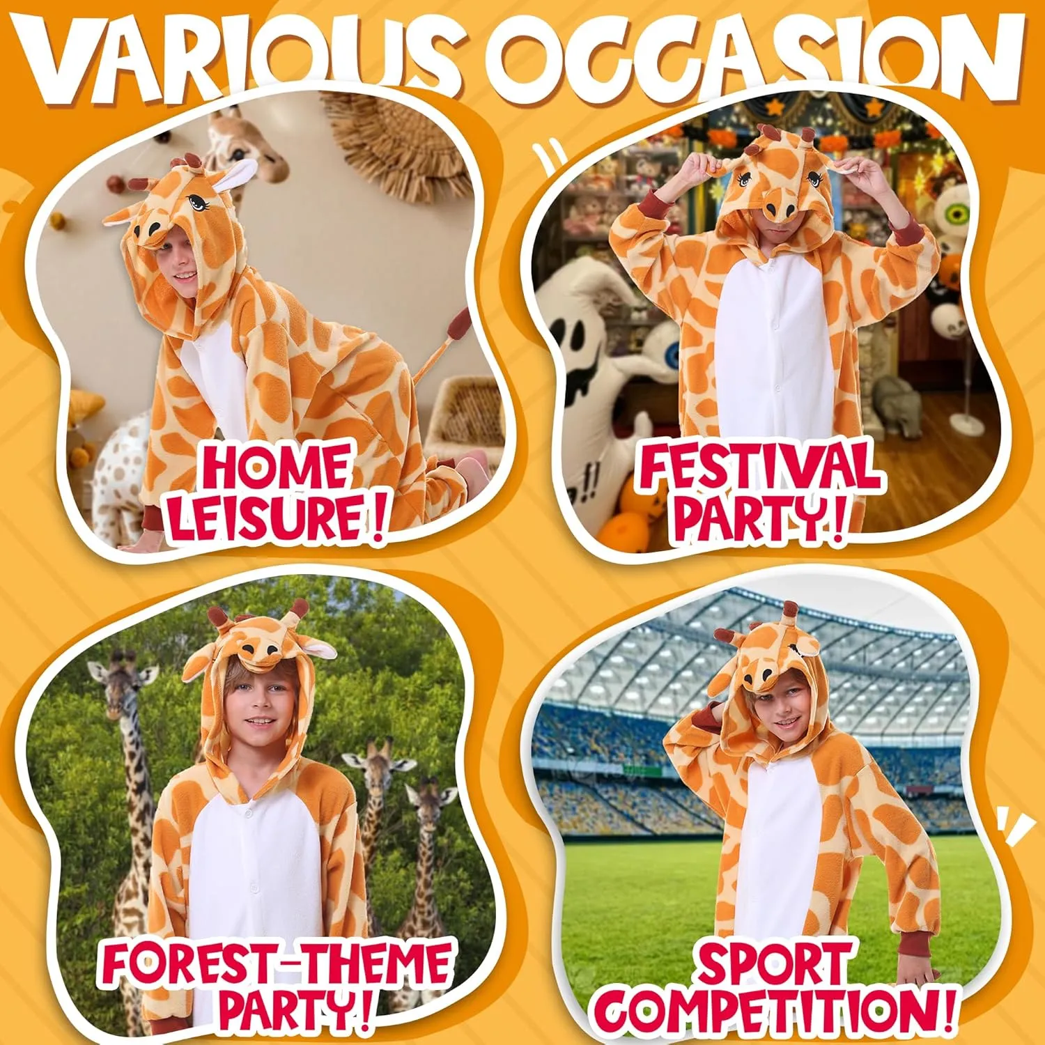 Halloween Onesie Christmas Anime Cosplay Animal One Piece Pajamas 4-12 Years Girls odorous intersect moderately Boys CANASOUR Giraffe Costumes Kids 