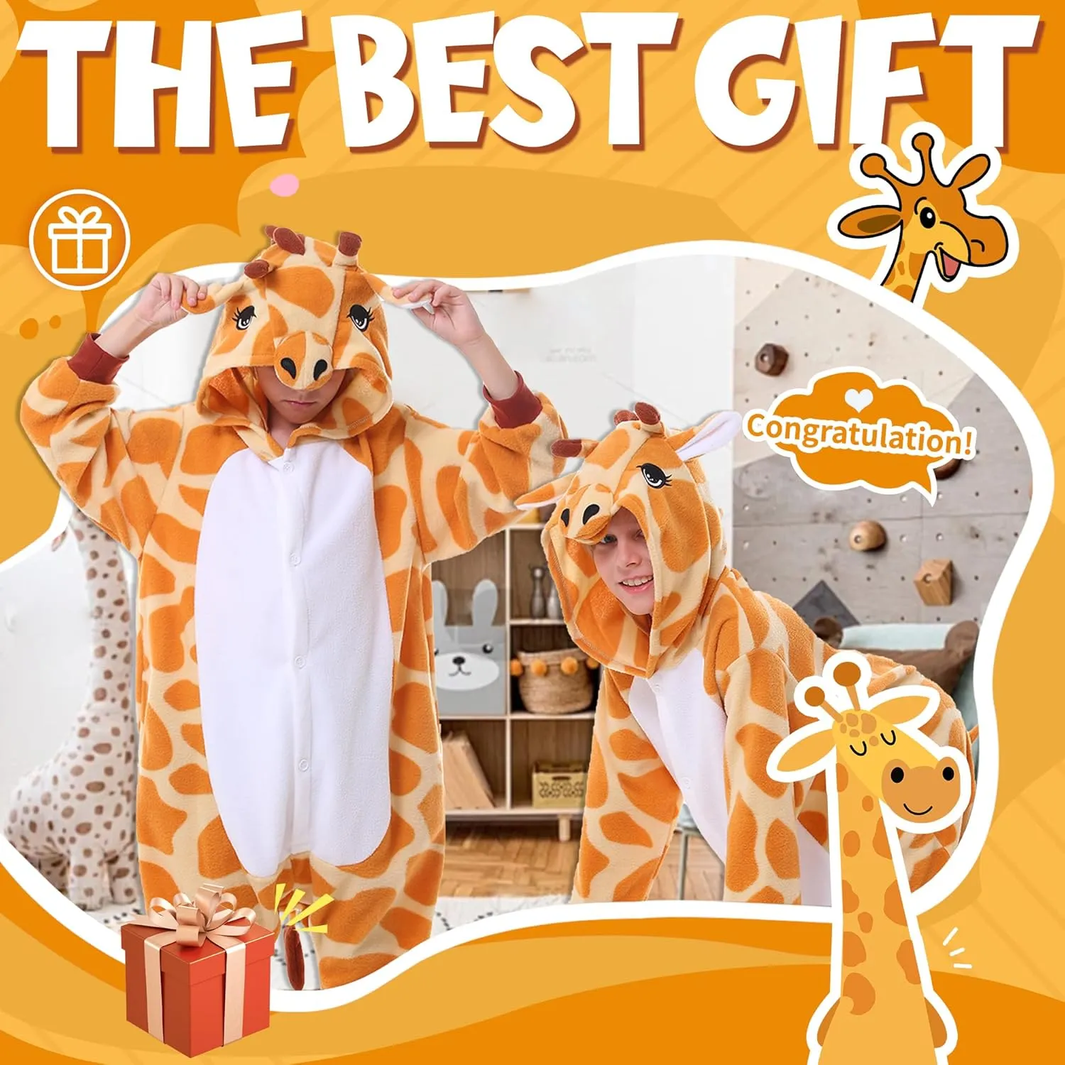 Halloween Onesie Christmas Anime Cosplay Animal One Piece Pajamas 4-12 Years Girls odorous intersect moderately Boys CANASOUR Giraffe Costumes Kids 