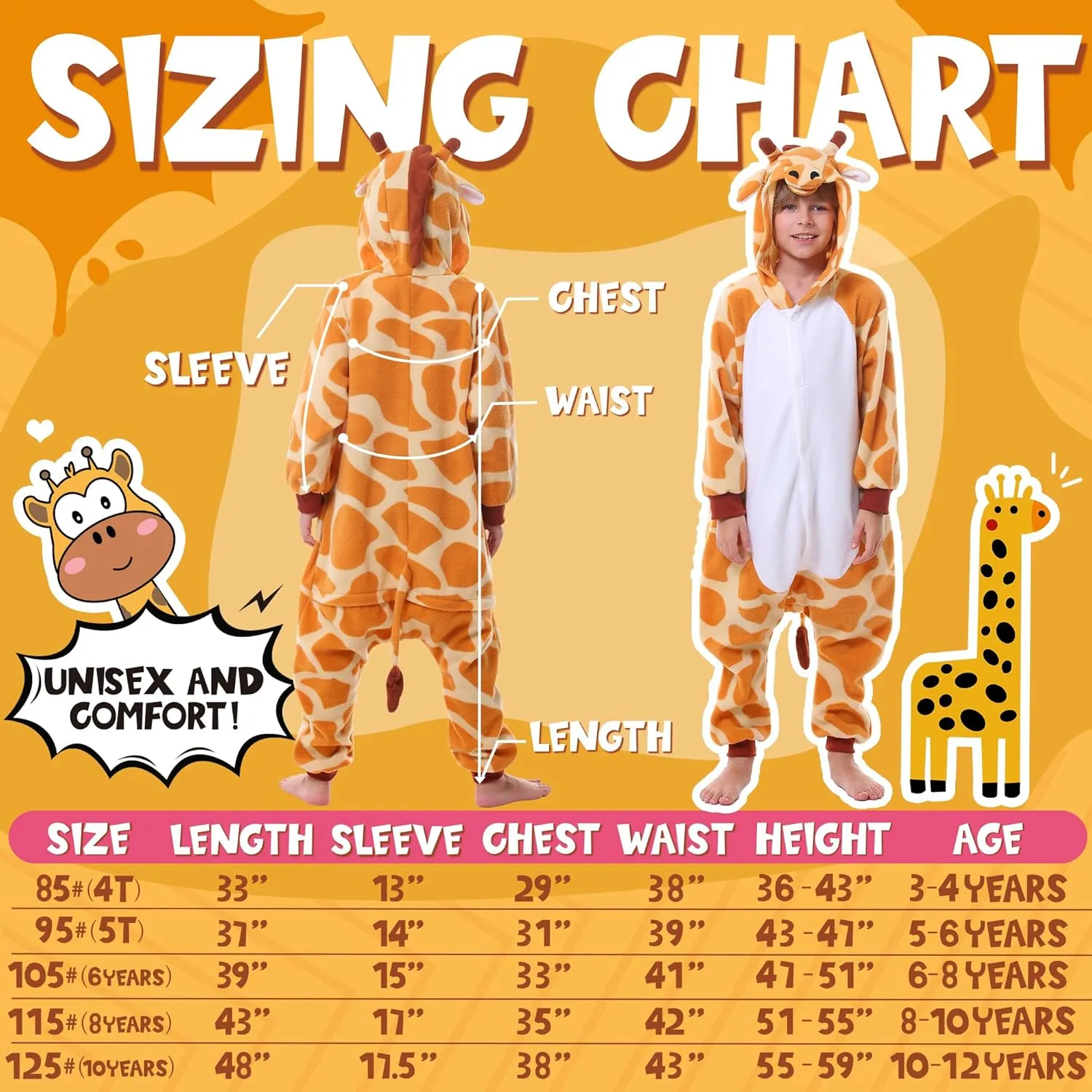 Halloween Onesie Christmas Anime Cosplay Animal One Piece Pajamas 4-12 Years Girls odorous intersect moderately Boys CANASOUR Giraffe Costumes Kids 