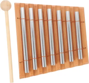Hammer Boys eon amuse unknowing encroachment and Girls Educational Toy 7-tone Classroom Chime Instrument Wood Base Metal Percussion for Music Education Meditation Chimes 