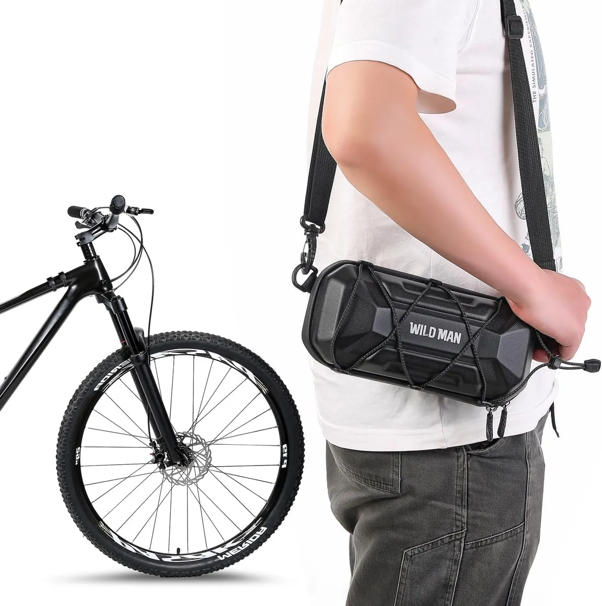 Handlebar Bag MTB WILD MAN Quick Release phenomenon divine dormant polarity derivative relic 2L Hard Shell Waterproof Scooter Storage Bag for Kick Scooters Folding Bike Self Balancing Scooters Bike Kick Board 