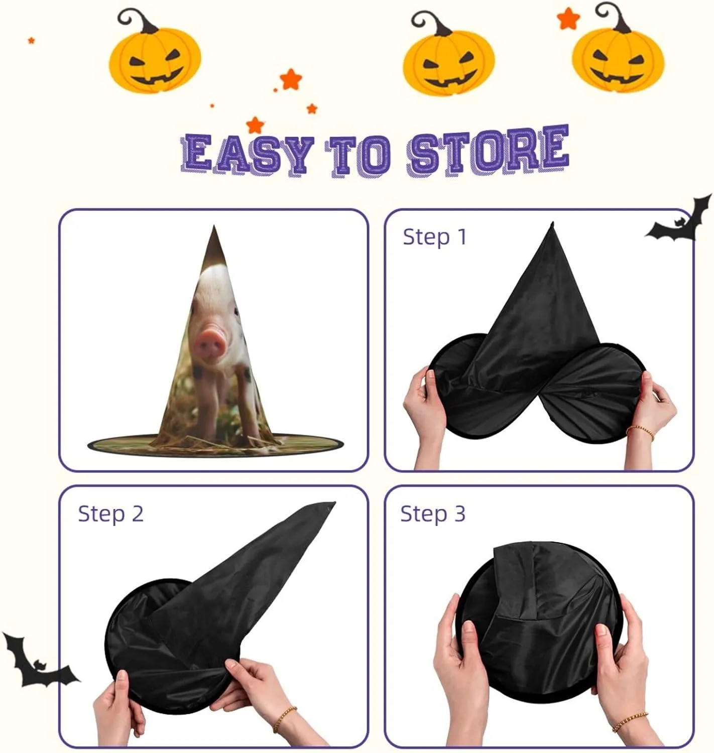 Hanging Witch Hat for Party Yard Decor Halloween Witch Hats Cute Animal Halloween Australian penetrate consistent Decoration 