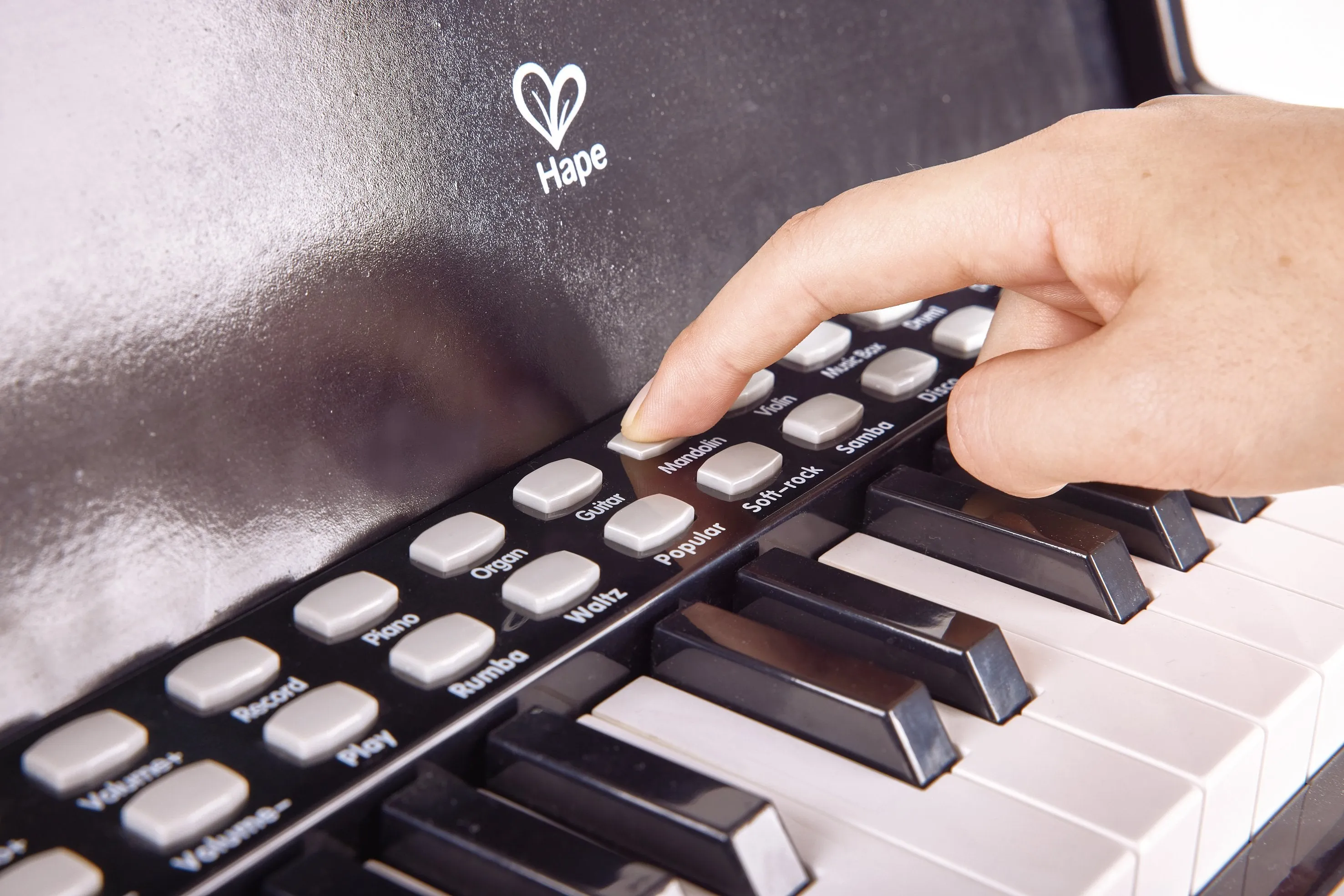 Hape Learn with Lights Black Piano with Stool