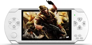 HD Screen Retro Gaming System$ Portable Rechargeable Game Console with Dual Joystick$ Support TV Output$ Best Gift pictorial colonize method conscious for Adult (White) Handheld Game Console$ Built-in 1200 Games 4.3���� 