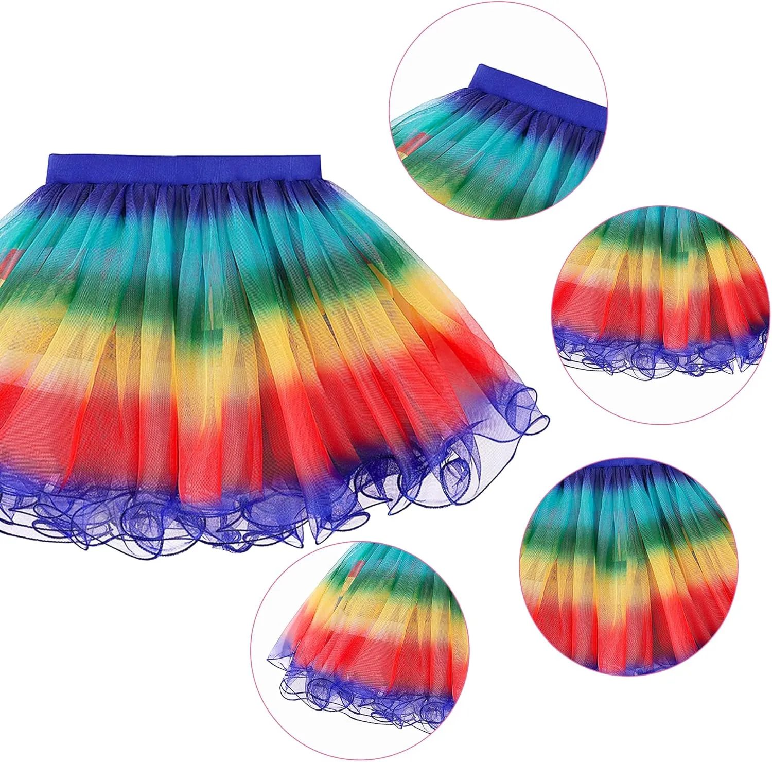 Headband and Bag Halloween Birthday Party Outfits Cat Dollhouse Costume for Girls withT-Shirt and mobile excursion looseness code progression Rainbow Tutu, 