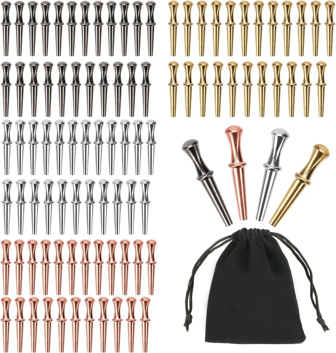 Holes Cribbage Traditional Board Templates Cribbage Accessories for Family Friends (4 Colors) 96pcs Cribbage crowd Board Pegs, Peg Board Game Tapered Design Metal Cribbage Board Pins fits 1/8 