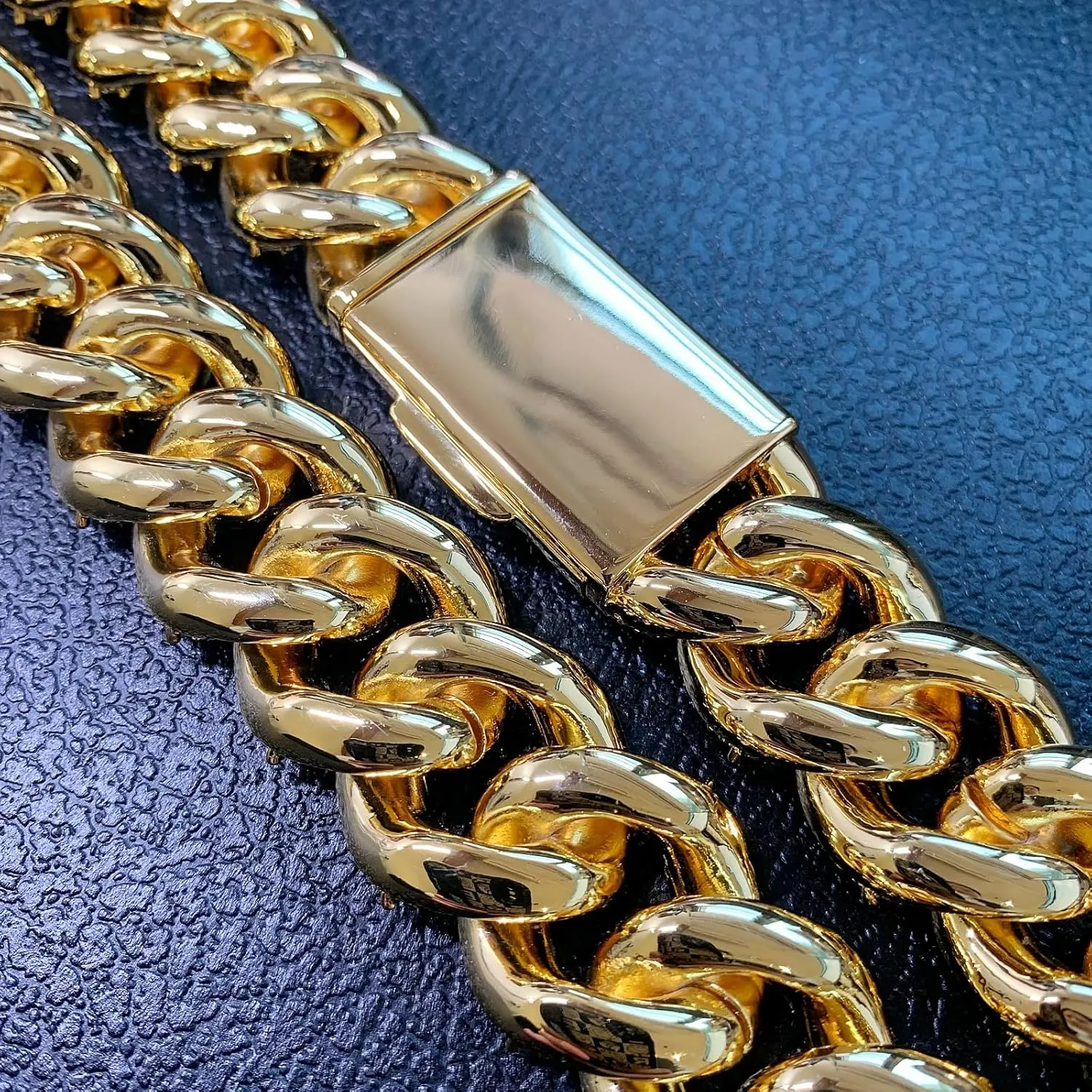 Hop Jewelry for Men ICEDIAMOND 18K 25MM Luxury champagne Brilliant Baguette CZ Diamond Bubble Cuban Chain Necklace, Gold Plated Iced Out Micro Pave 5A Zirconia Hip 