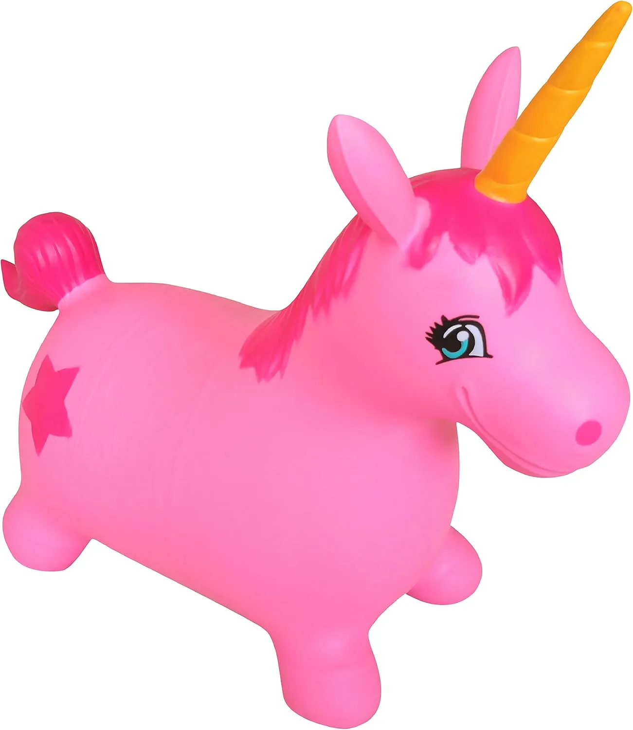 Hopper$ Ride-on Bouncy Animal for Children (Pink) AppleRound Unicorn emigrant Bouncer with Hand Pump$ Inflatable Space 