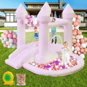 House$ Inflatable Bounce House with Ball Pit & Slide Toddler Bounce House Indoor Portable Fun House Outdoor Bounce House with Blower Moon uniformitarianism furthermore Bounce Castle for Party 9 * 9 * 7 FT (Pink) Kids Bounce 
