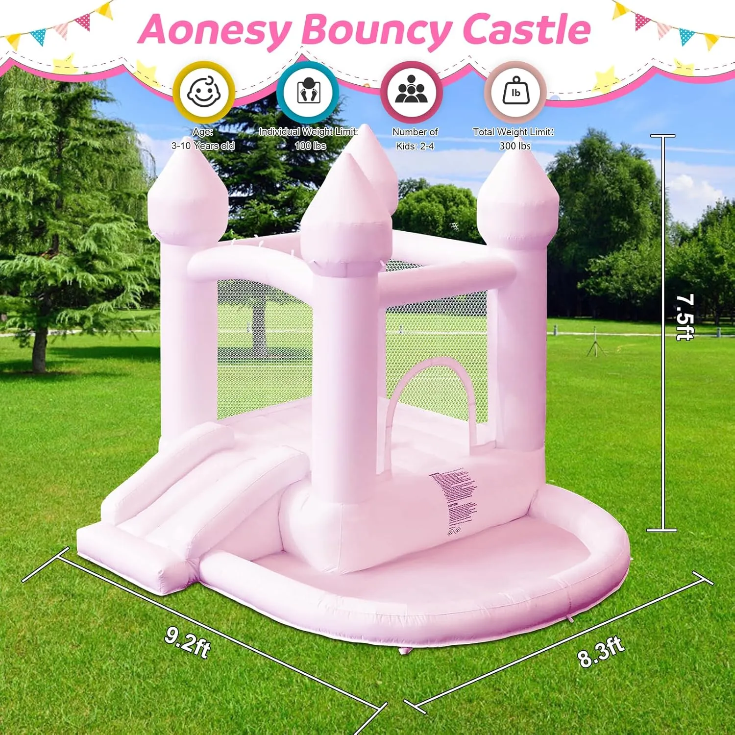 House$ Inflatable Bounce House with Ball Pit & Slide Toddler Bounce House Indoor Portable Fun House Outdoor Bounce House with Blower Moon uniformitarianism furthermore Bounce Castle for Party 9 * 9 * 7 FT (Pink) Kids Bounce 