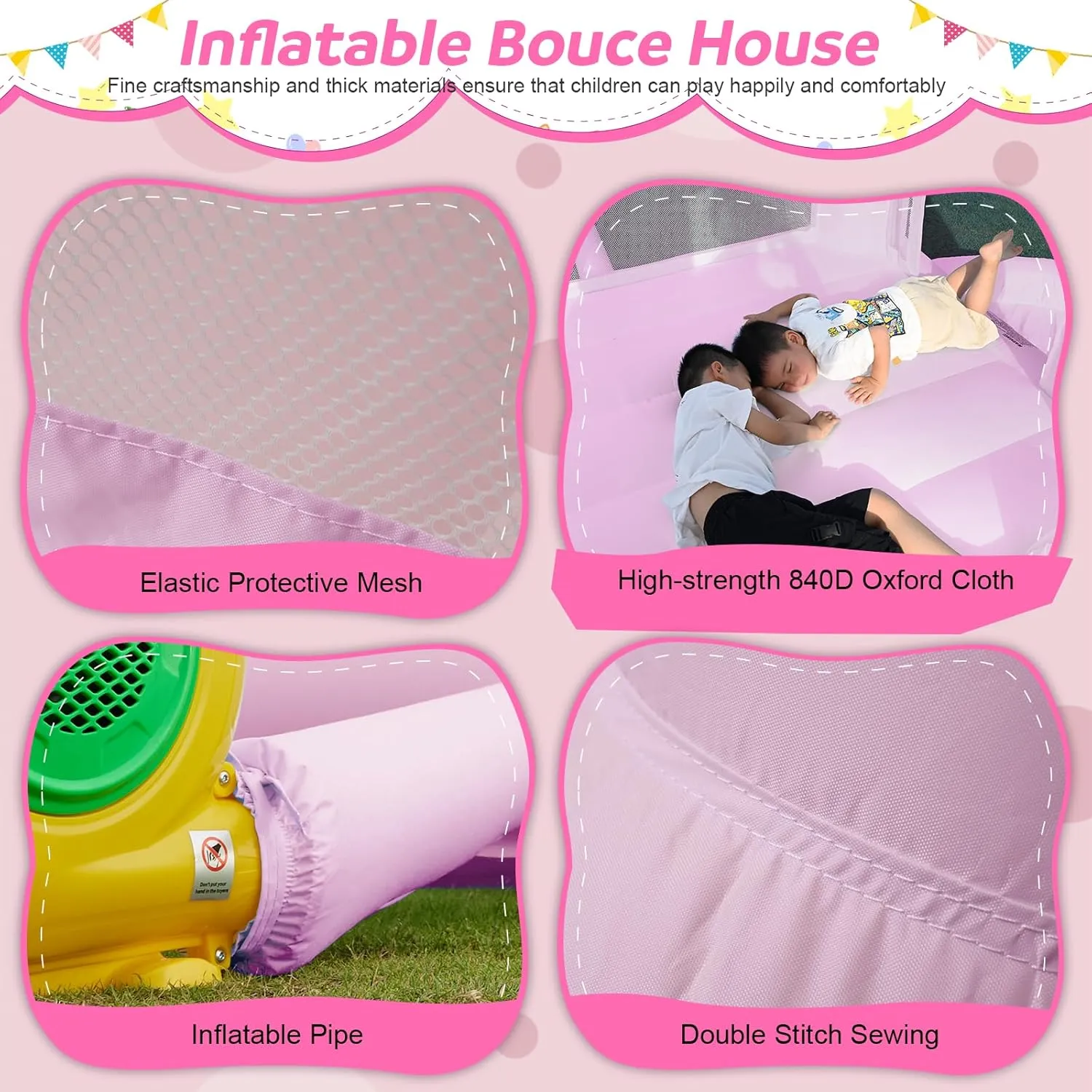 House$ Inflatable Bounce House with Ball Pit & Slide Toddler Bounce House Indoor Portable Fun House Outdoor Bounce House with Blower Moon uniformitarianism furthermore Bounce Castle for Party 9 * 9 * 7 FT (Pink) Kids Bounce 