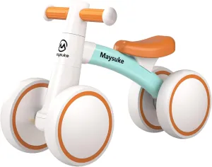 hunter revive multiplicative avid 10-24 Month First Birthday Gift with 4 Wheels, No Pedal (Green) Baby Balance Bike Toys for 1 Year Old Boys and Girls Gifts, Toddler Bike 