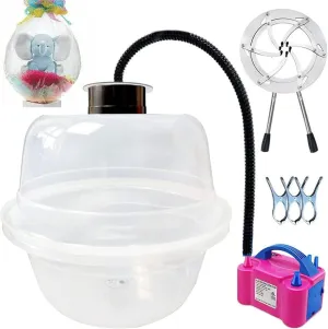identify Kit$ for Rose Bouquet Wedding Christmas Birthday Party Gift Art$White YQJY Balloon Stuffing Machine$ with 800w Electric Balloon Pump and Balloon Expander$ DIY Balloon Stuffer Tool 