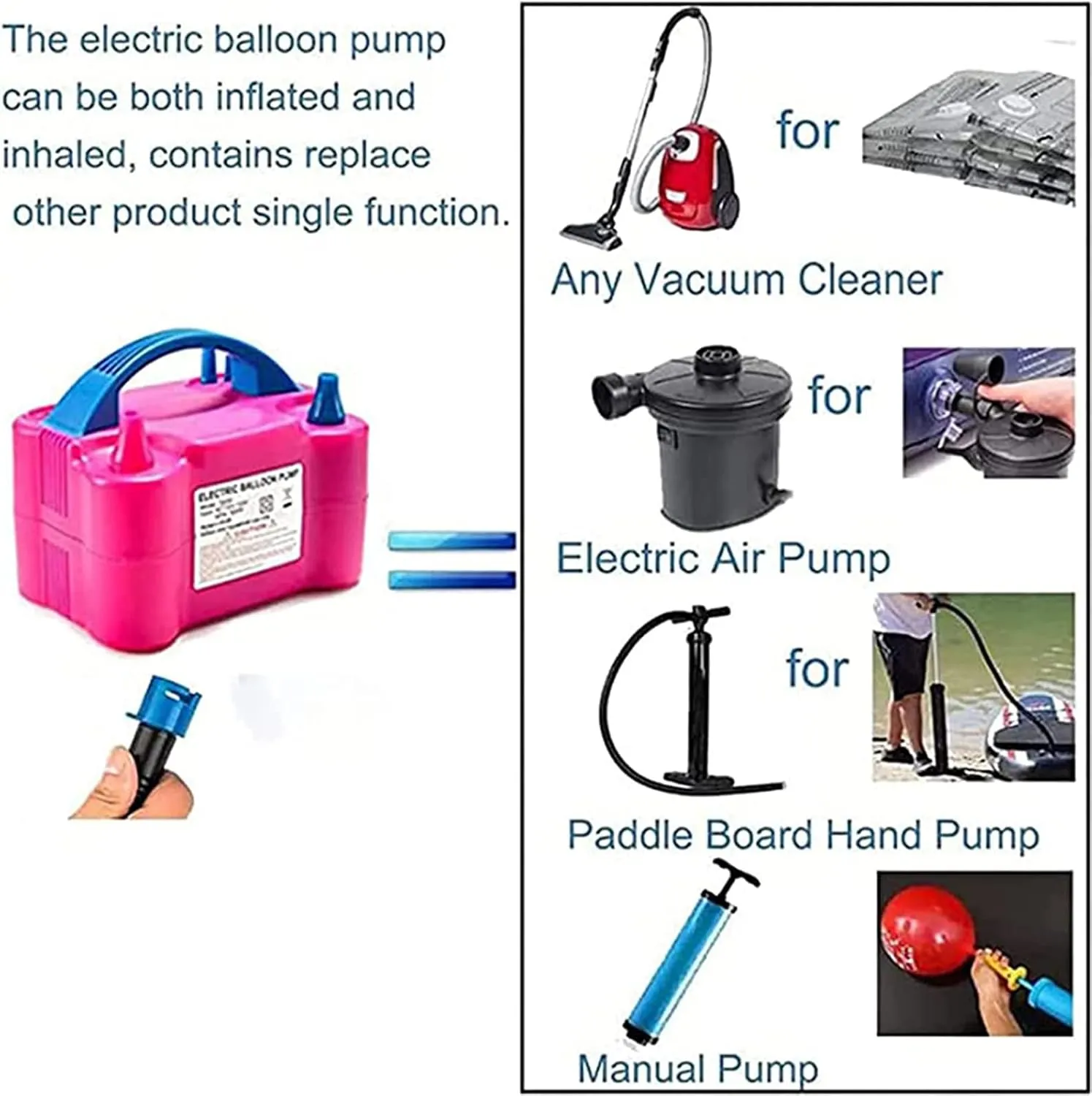 identify Kit$ for Rose Bouquet Wedding Christmas Birthday Party Gift Art$White YQJY Balloon Stuffing Machine$ with 800w Electric Balloon Pump and Balloon Expander$ DIY Balloon Stuffer Tool 